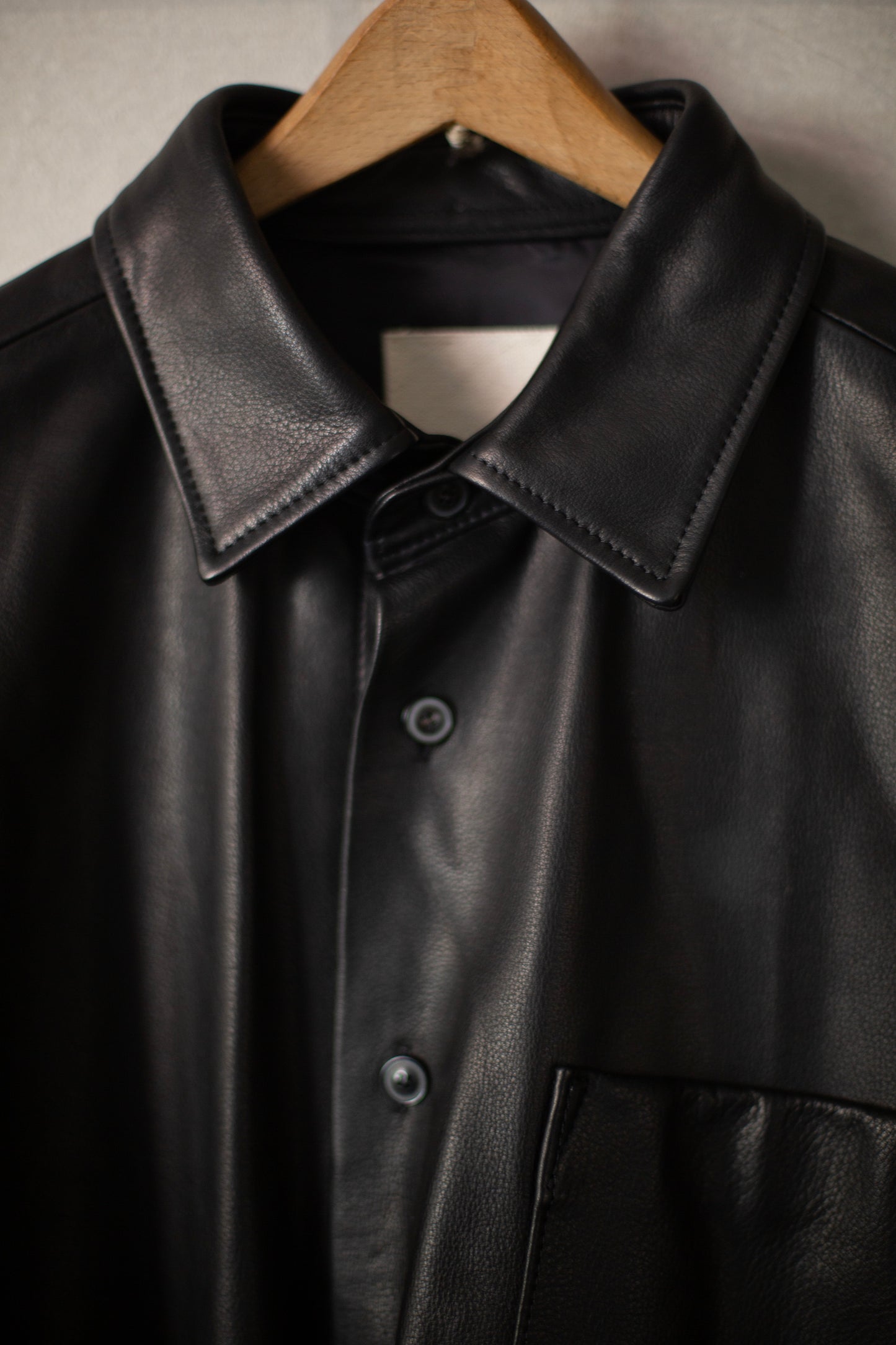 Leather Big Shirt Black