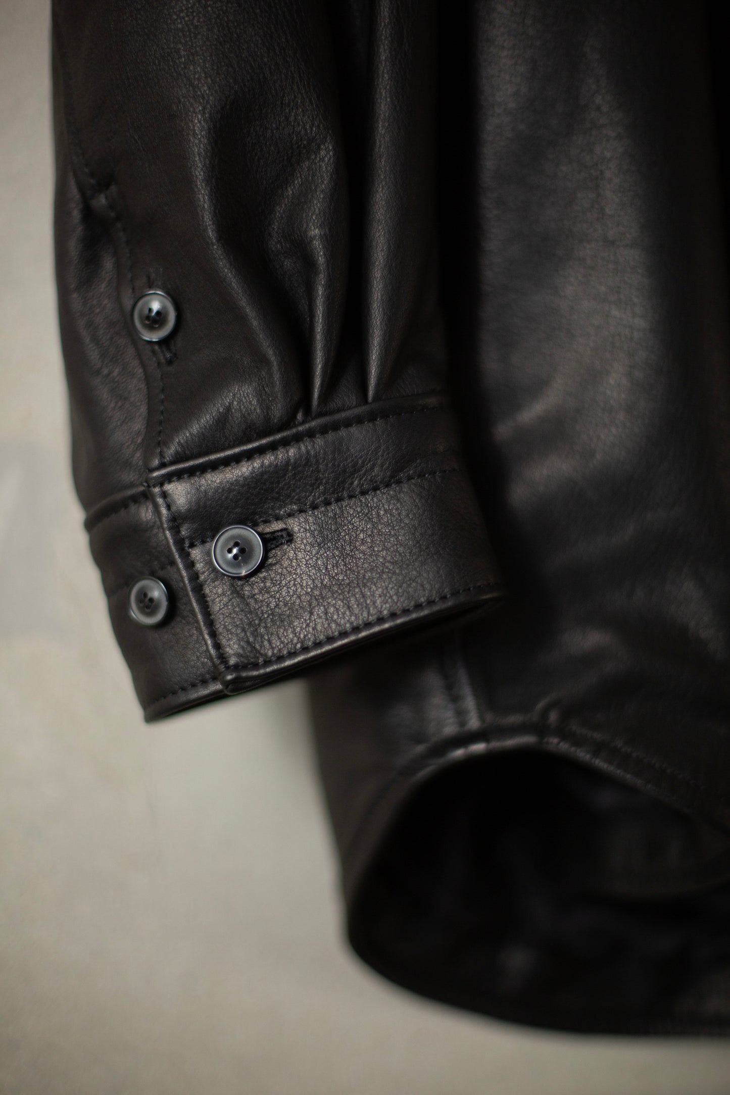 Leather Big Shirt Black