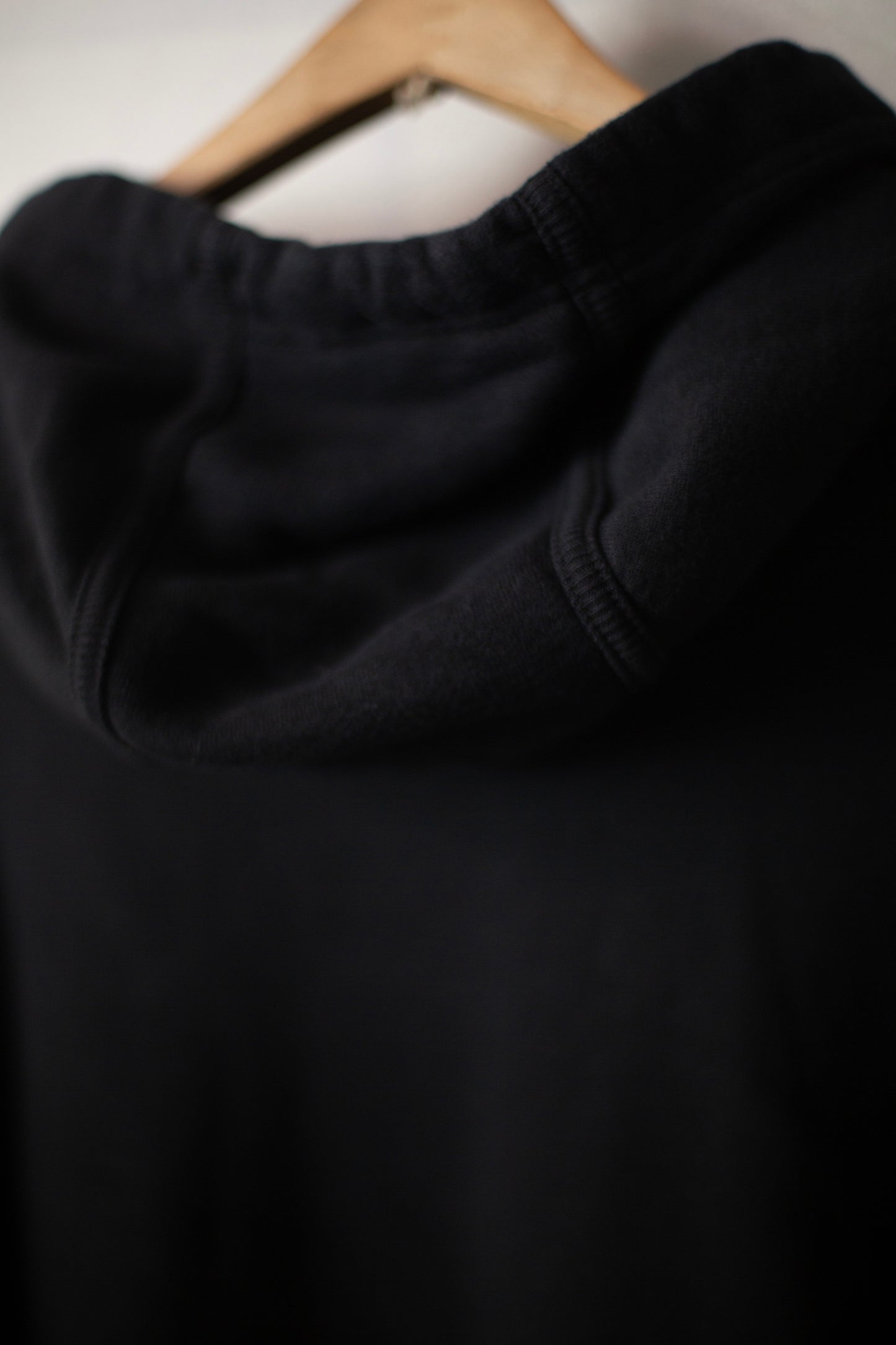 black sweat/washed dense cloth hooded sweat