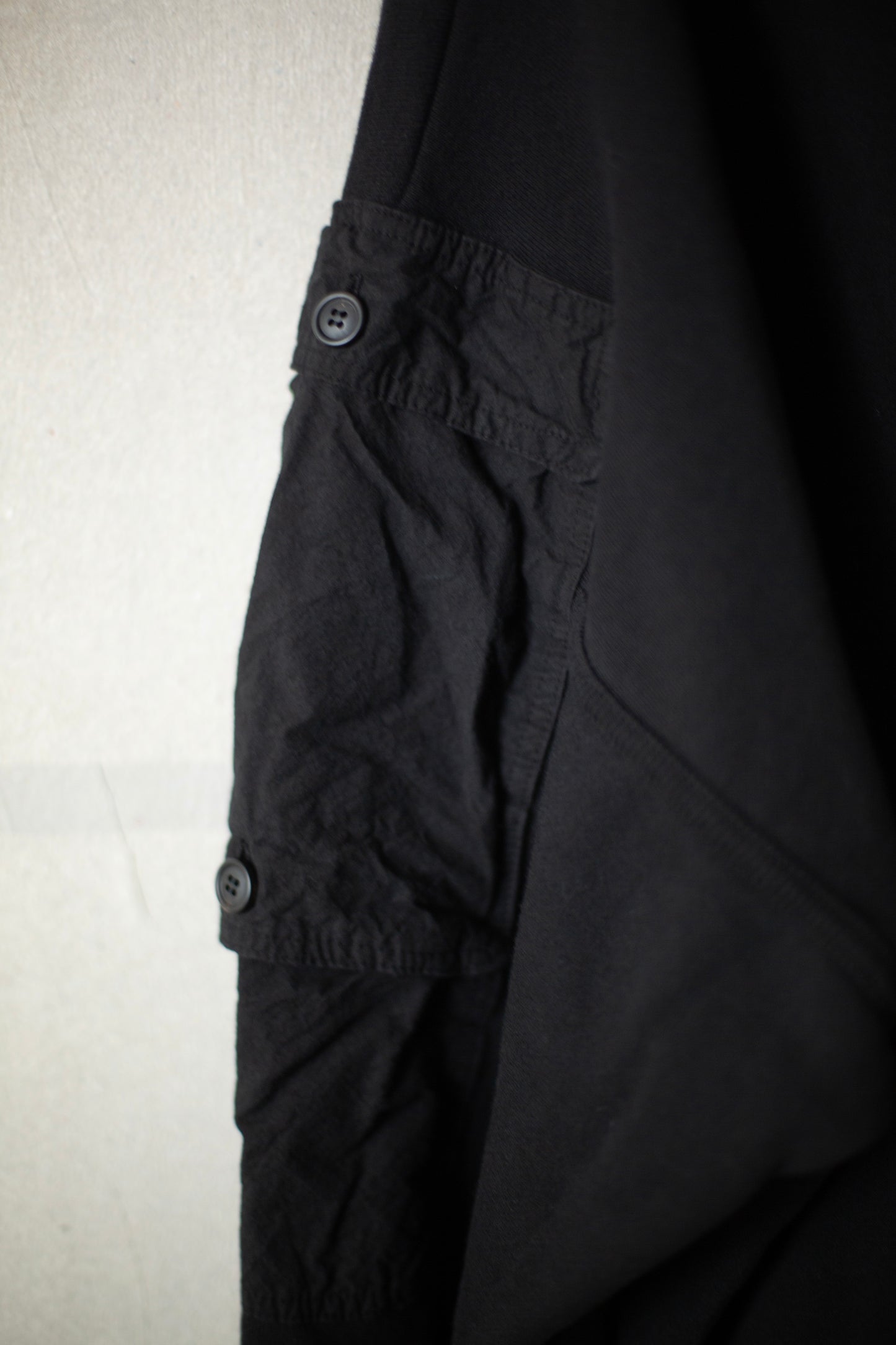 black sweat/washed dense cloth hooded sweat