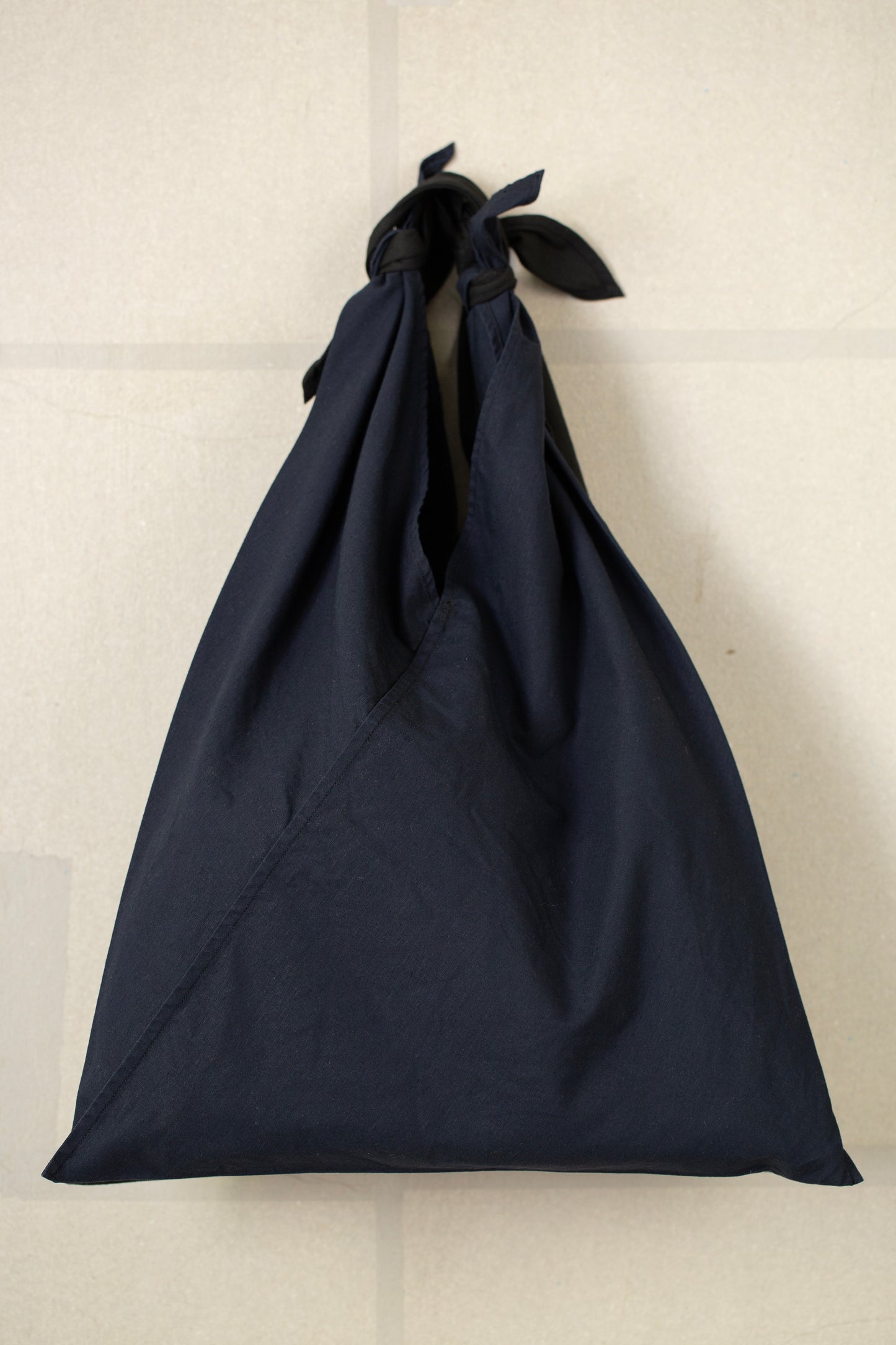 Large Azuma bag in navy & black hemp cotton weather