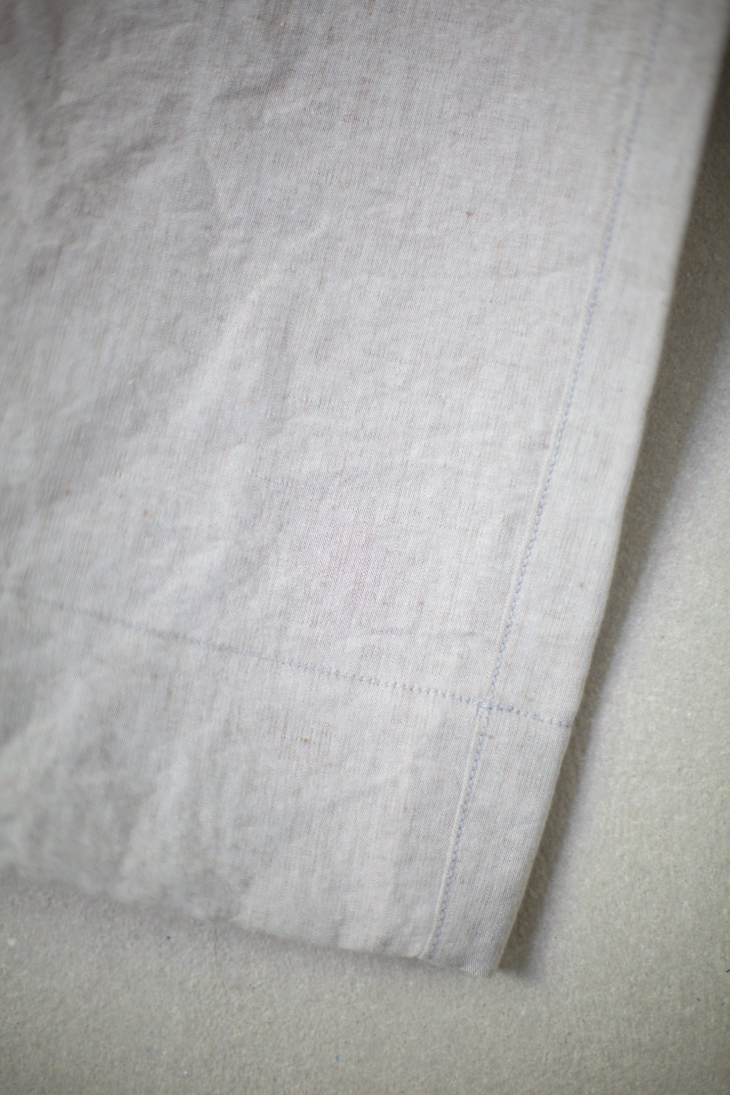 straight long pants in chalk high-density hemp-cotton