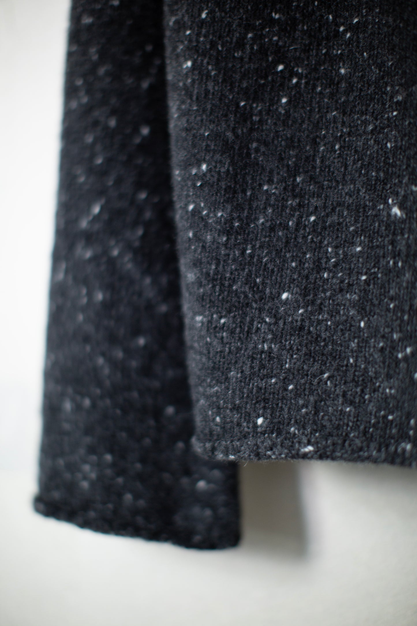 Rollneck Sweater in Black Wool/Cashmere Tweed