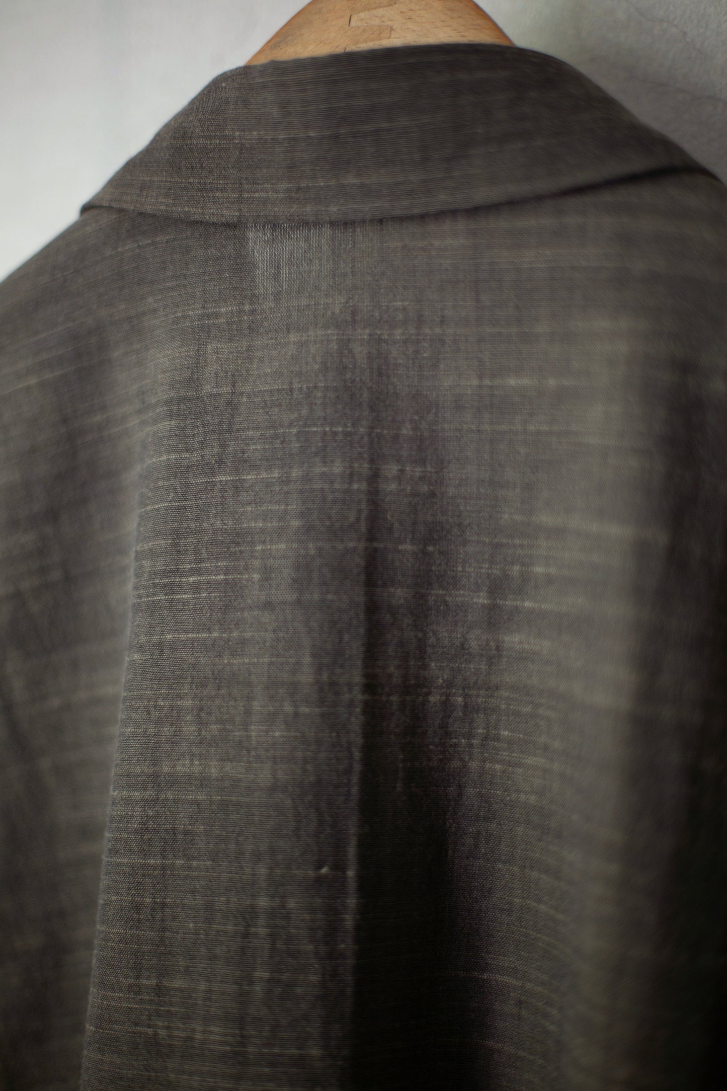 Hand woven cotton shirt dyed with Myrobalan x Jaggery x Pomegranate dyed