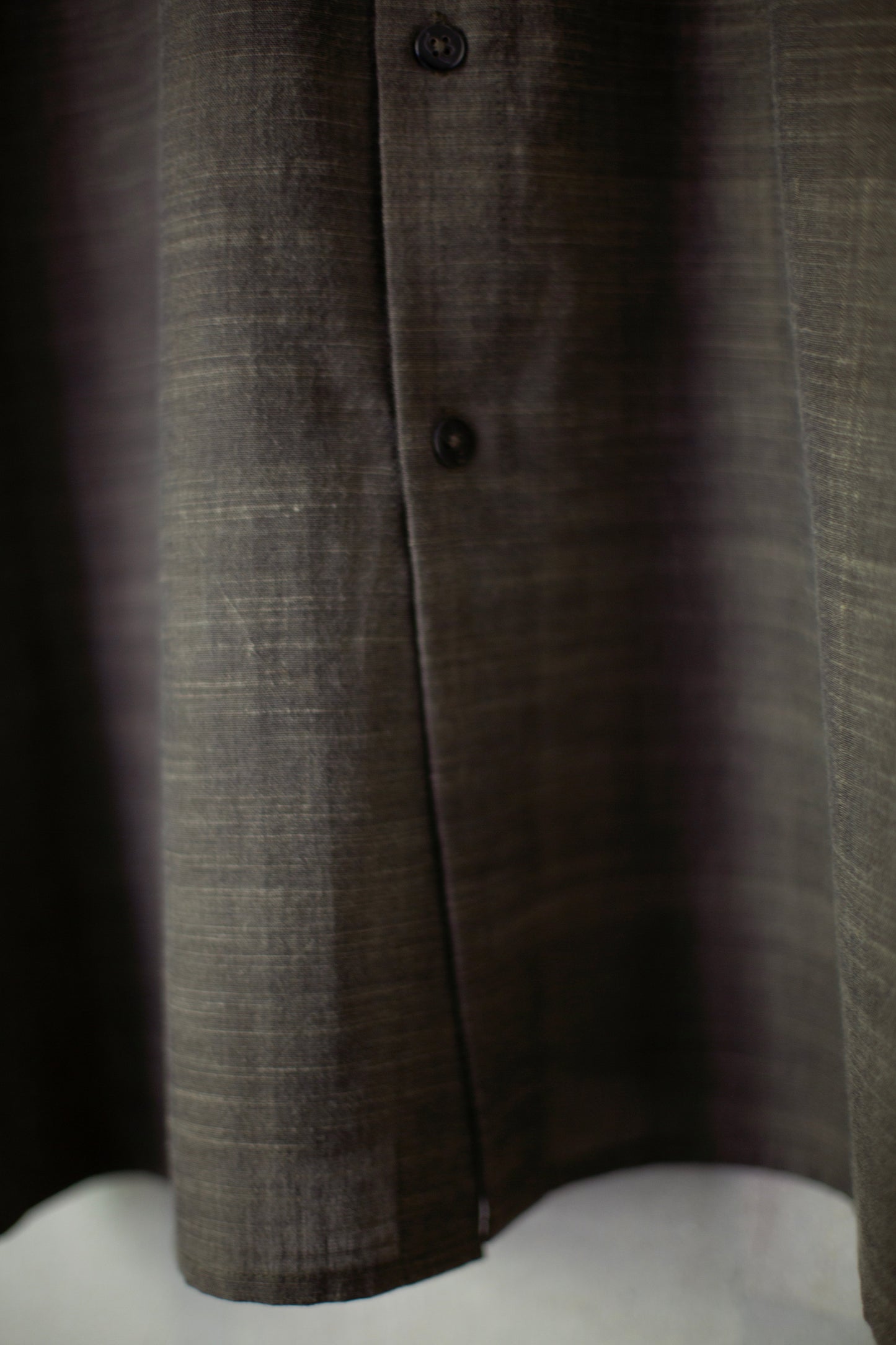 Hand woven cotton shirt dyed with Myrobalan x Jaggery x Pomegranate dyed