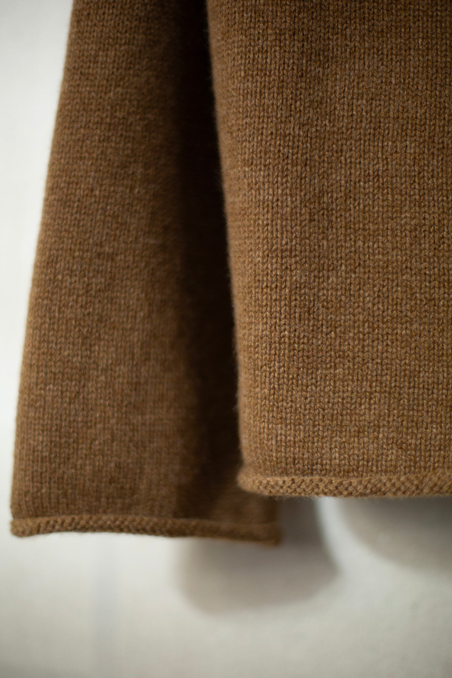 Cashmere lambswool rollneck knit sweater - dark ochre