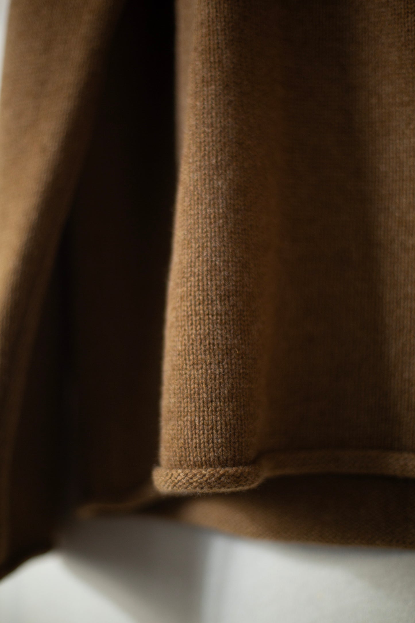 Cashmere lambswool rollneck knit sweater - dark ochre