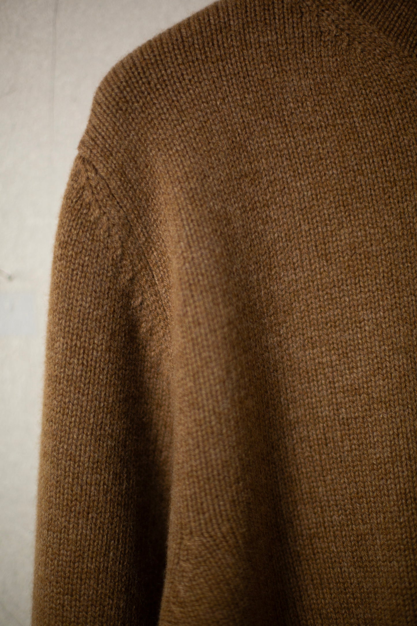 Cashmere lambswool rollneck knit sweater - dark ochre