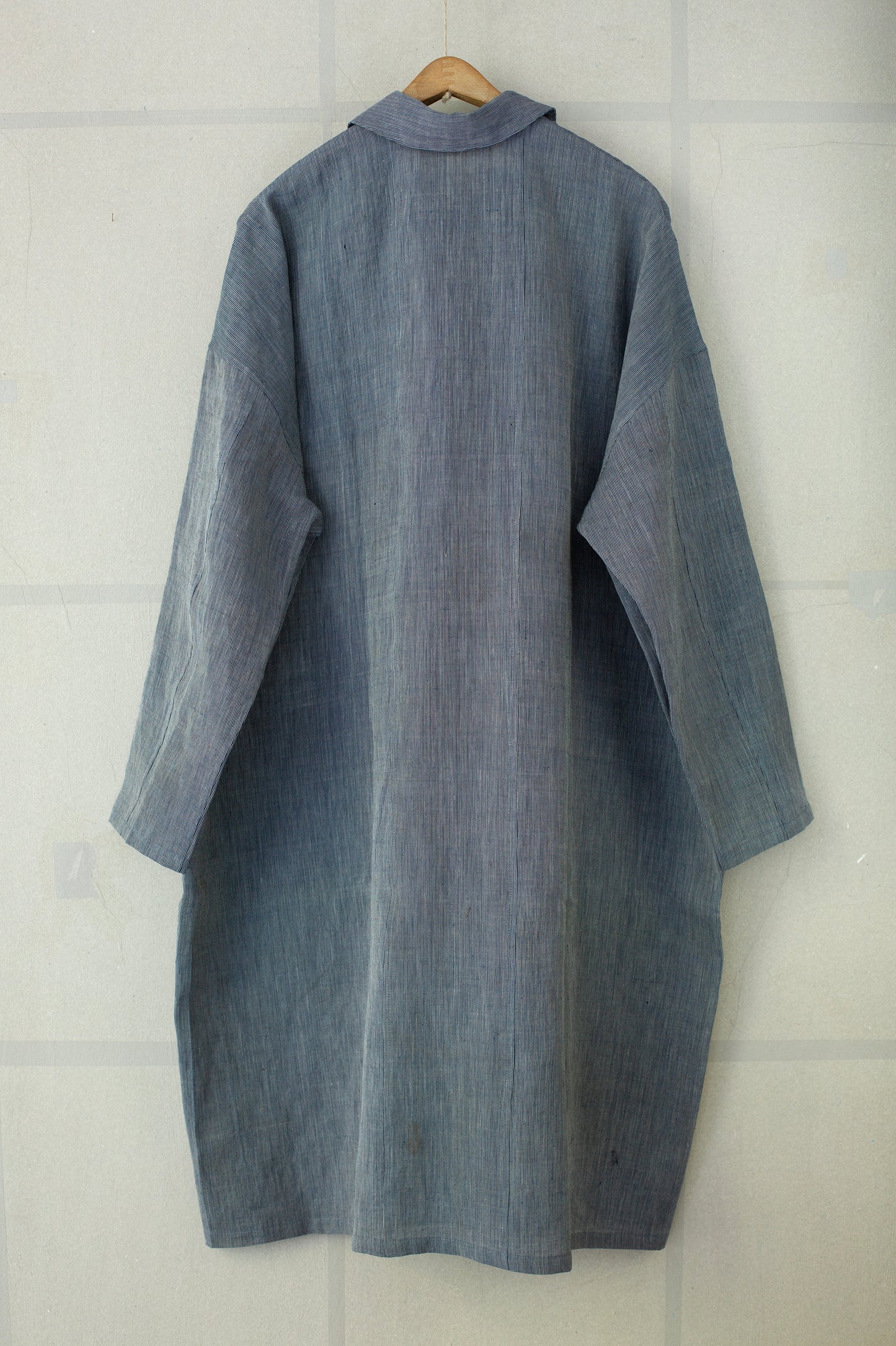 Shirt coat from antique handwoven kimono fabric