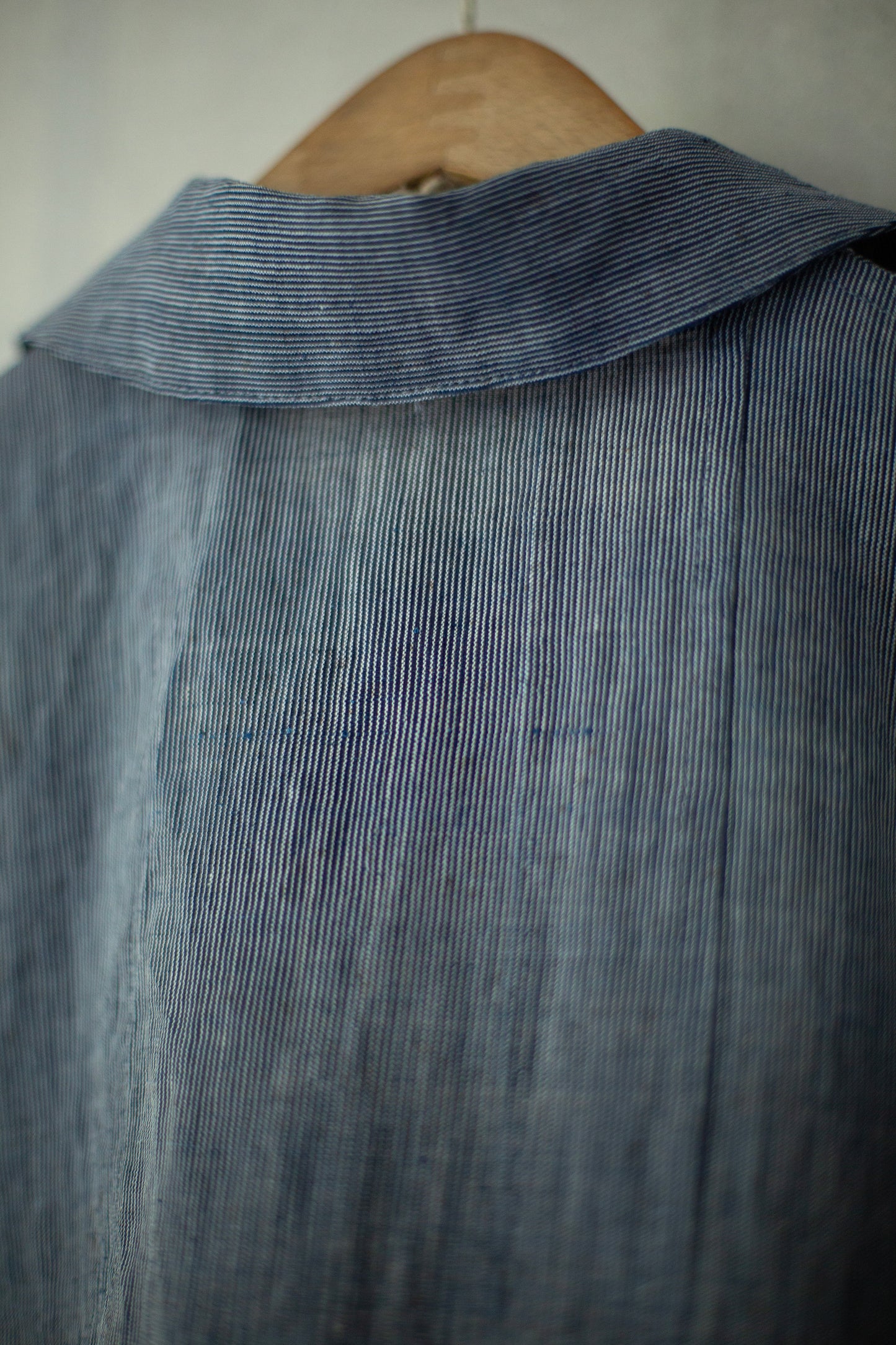 Shirt coat from antique handwoven kimono fabric
