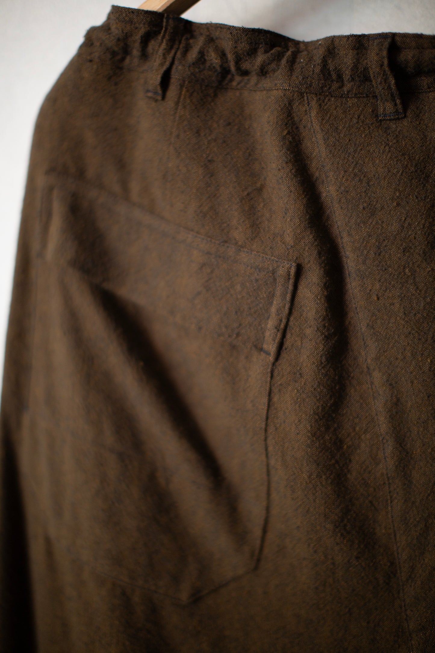 TROUSERS#92 - OCHRE HEMP SILK NAPPY CLOTH