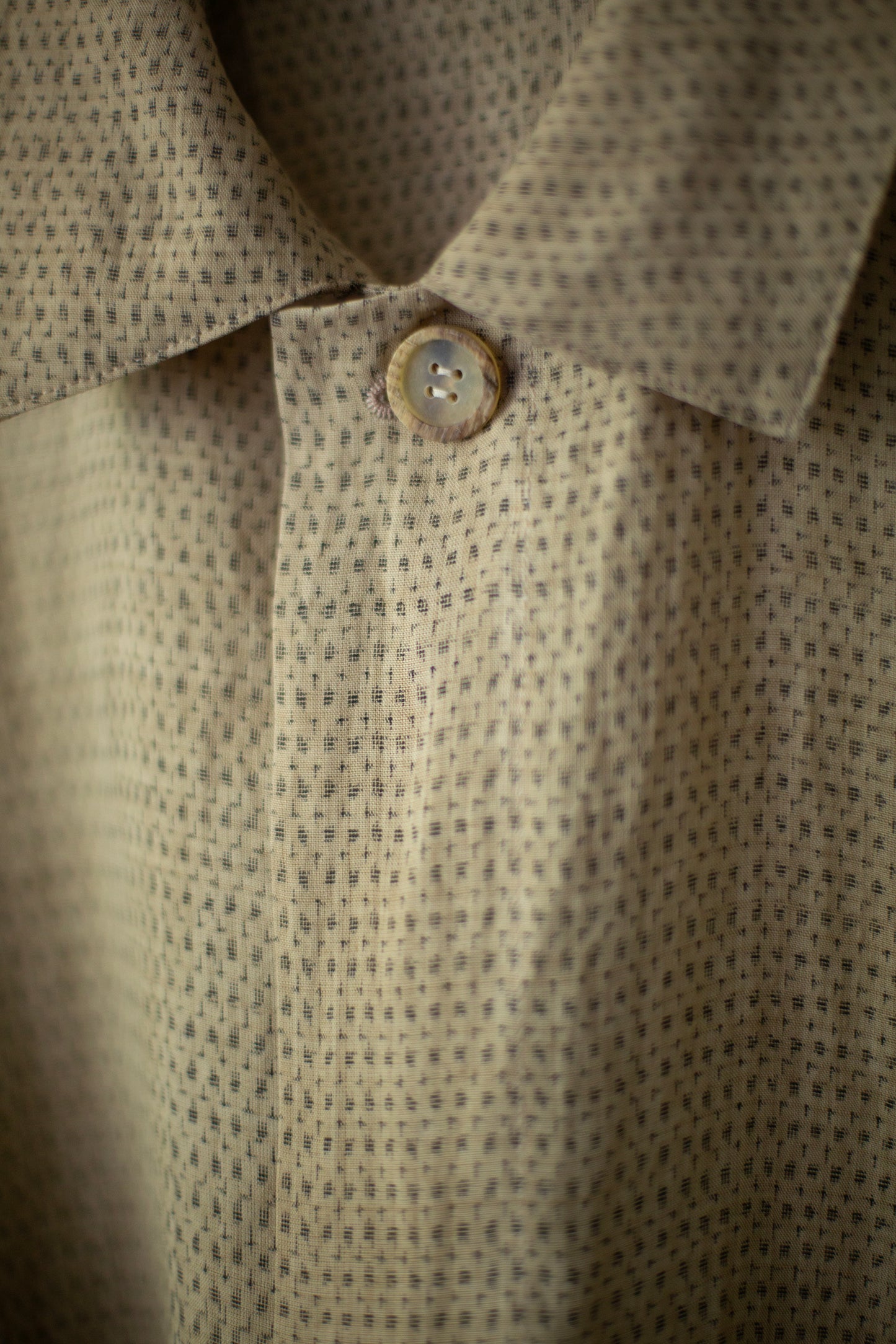 Shirt coat from antique handwoven kimono fabric