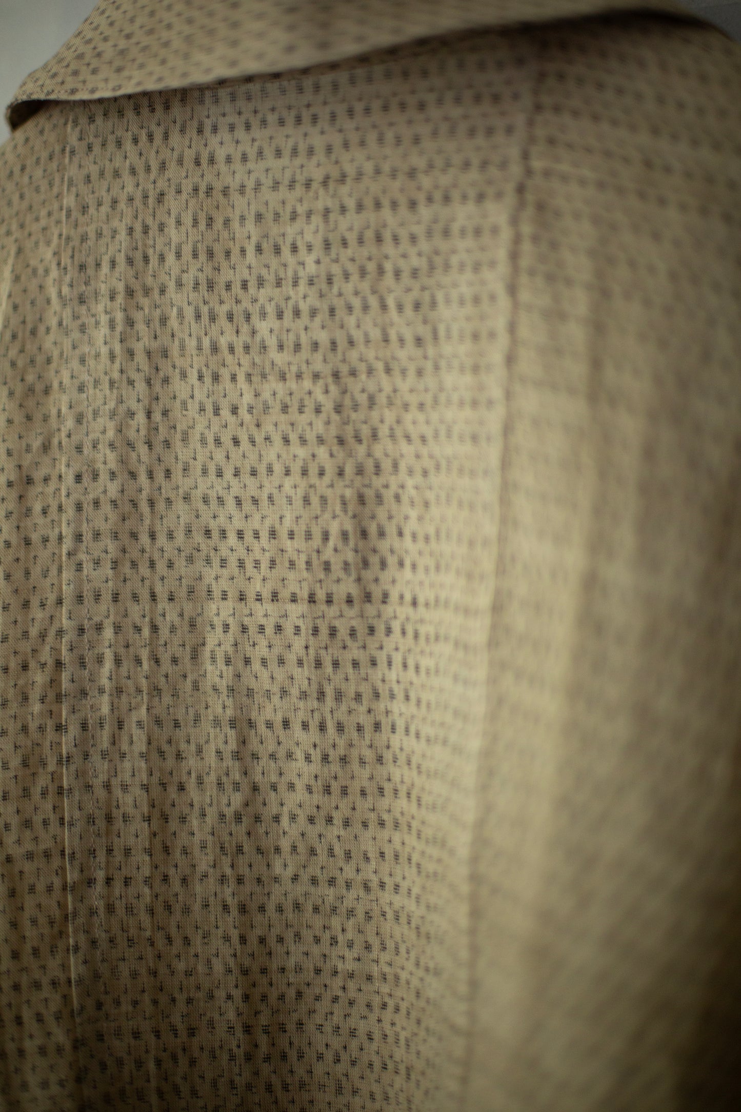 Shirt coat from antique handwoven kimono fabric