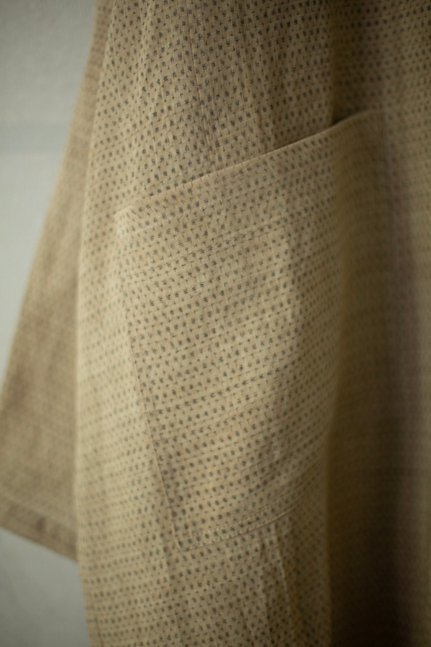 Shirt coat from antique handwoven kimono fabric