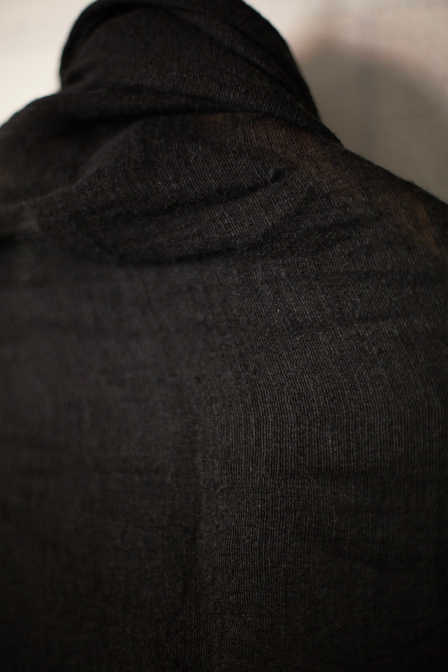 Large Shawl in black Tussar silk