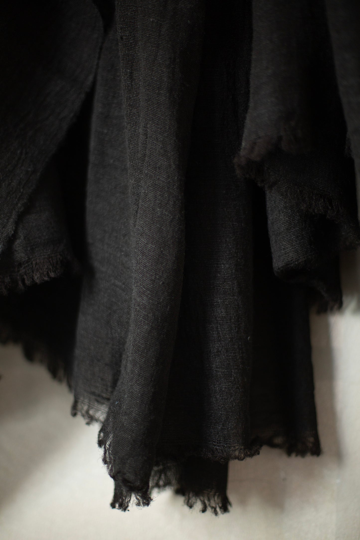 Large Shawl in black Tussar silk
