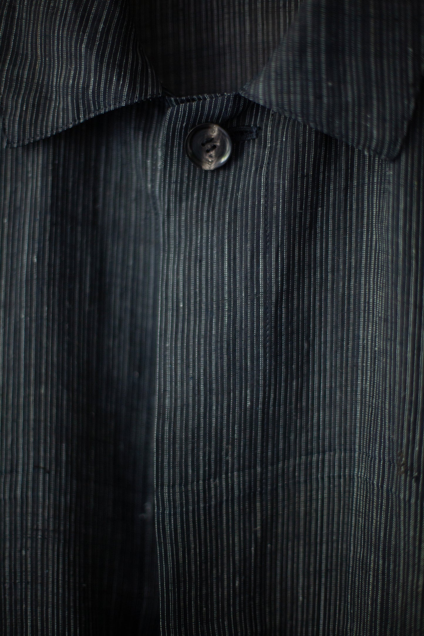 Shirt coat from antique handwoven kimono fabric