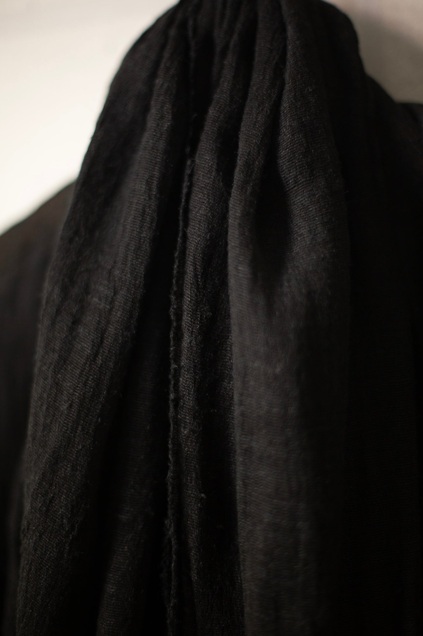 Large Shawl in black Tussar silk