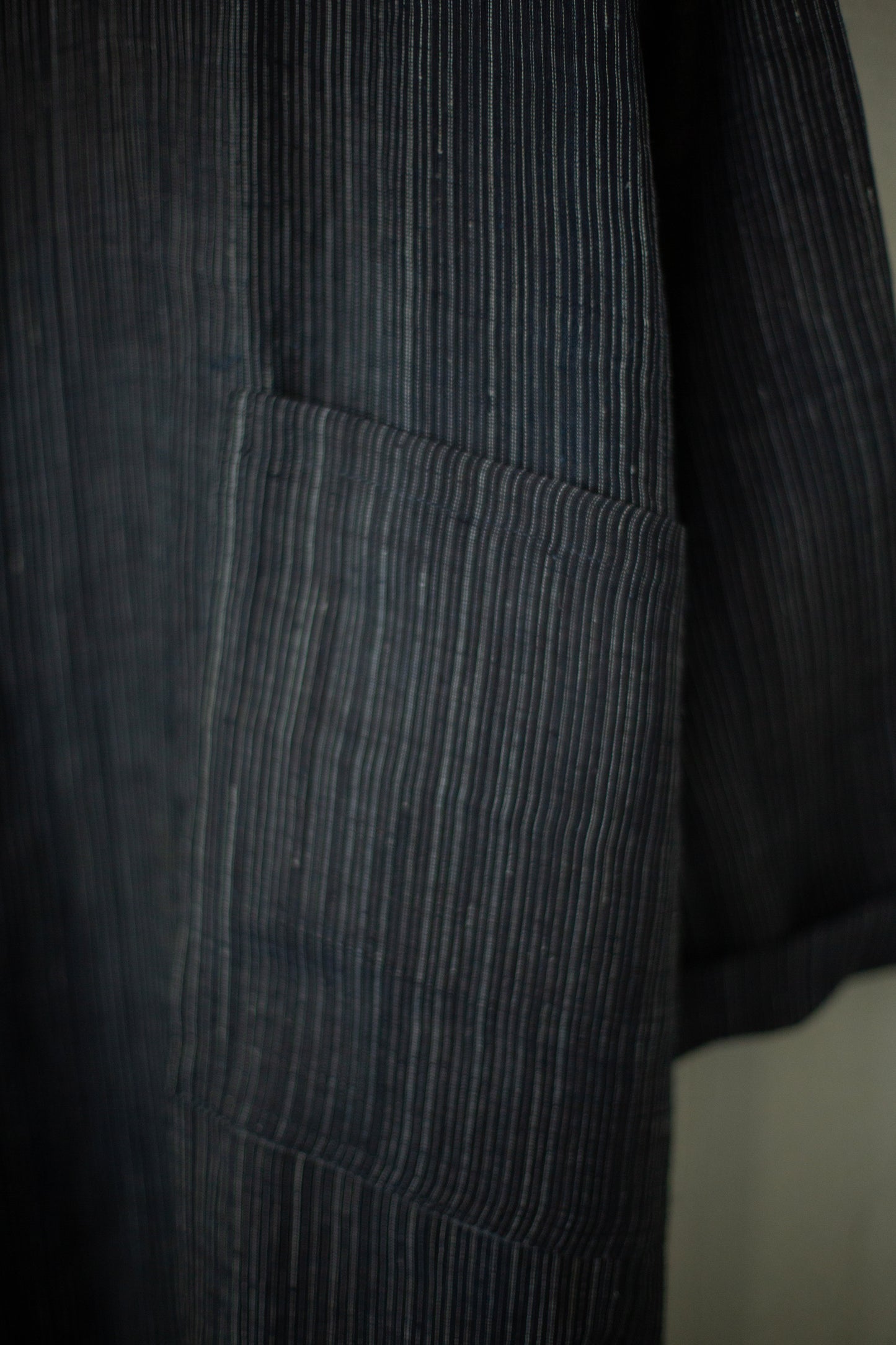 Shirt coat from antique handwoven kimono fabric