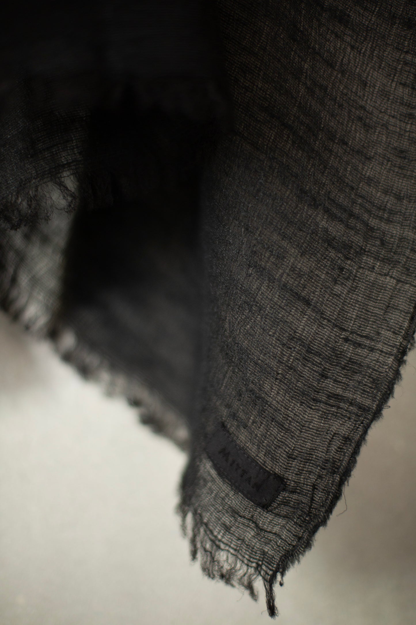 Large Shawl in black Tussar silk