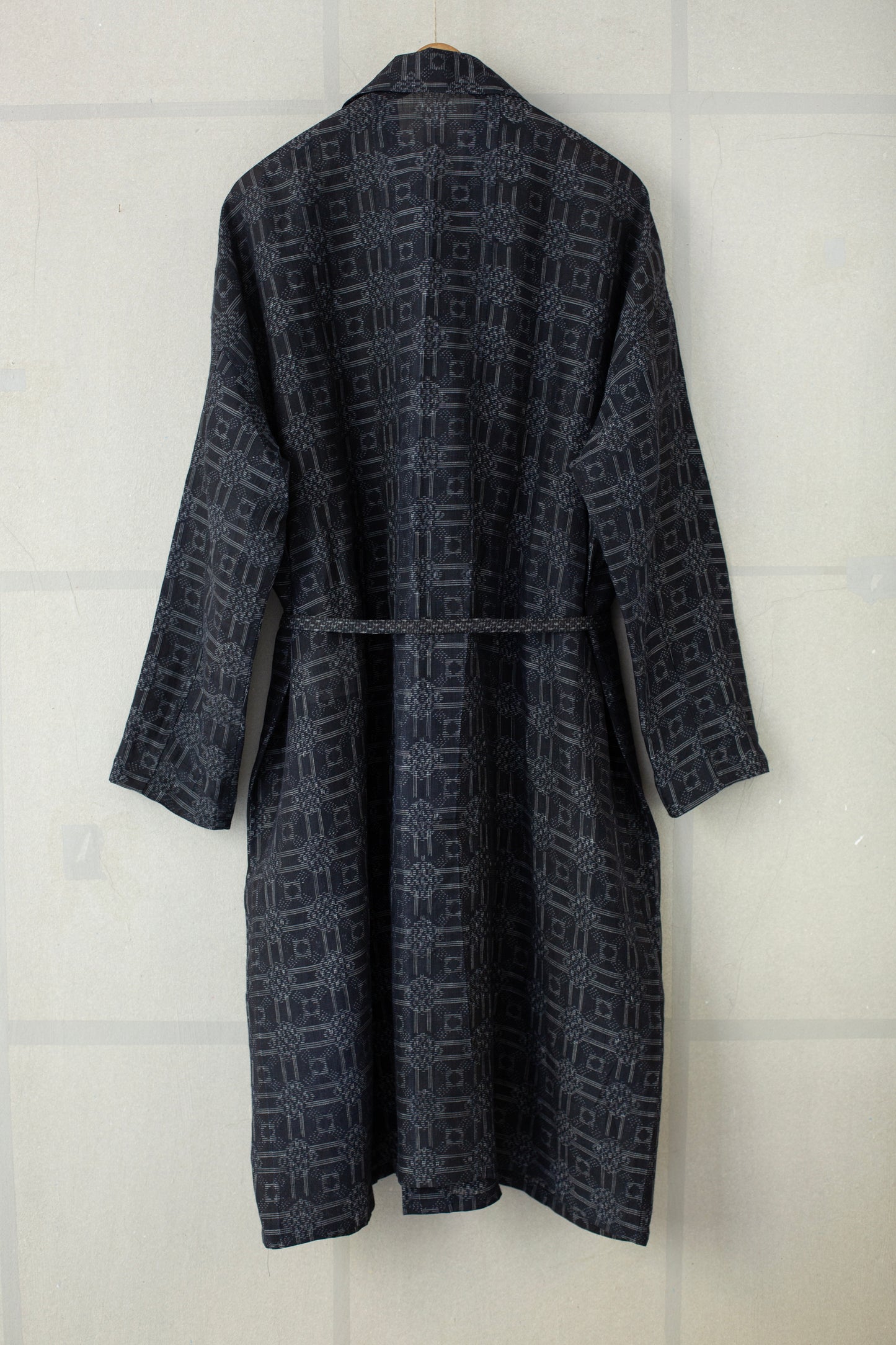 Shirt coat from antique handwoven kimono fabric