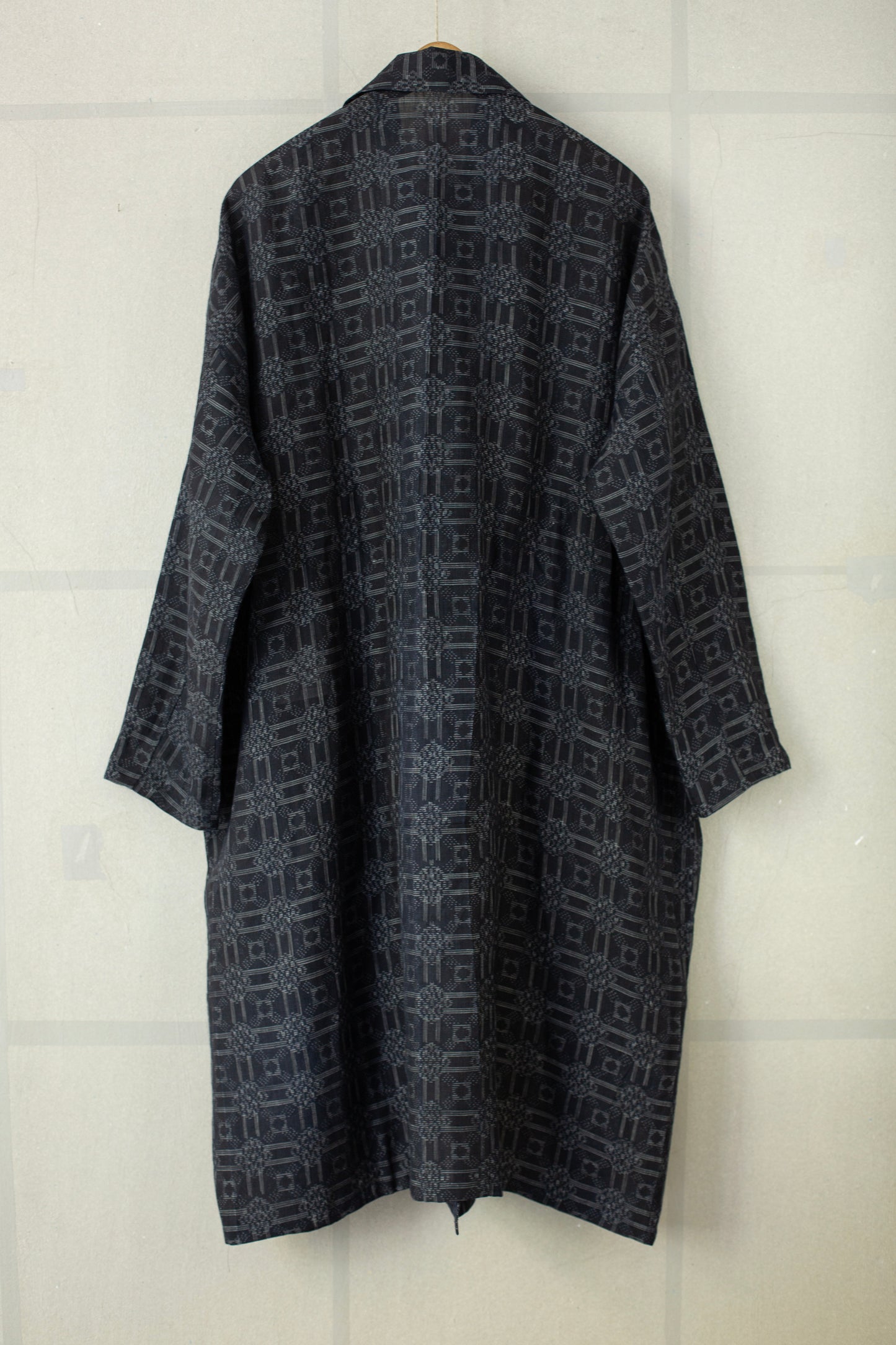 Shirt coat from antique handwoven kimono fabric
