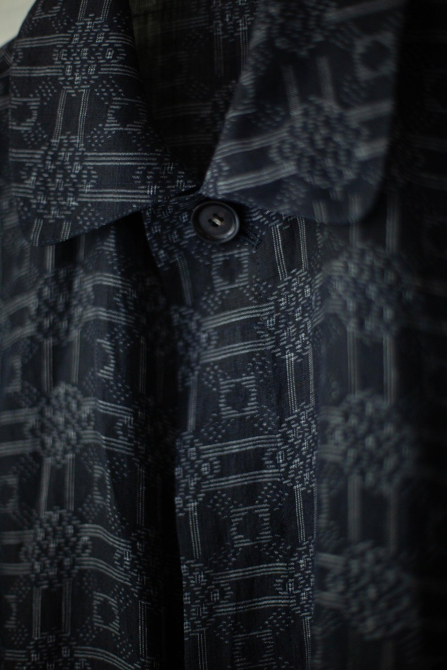 Shirt coat from antique handwoven kimono fabric