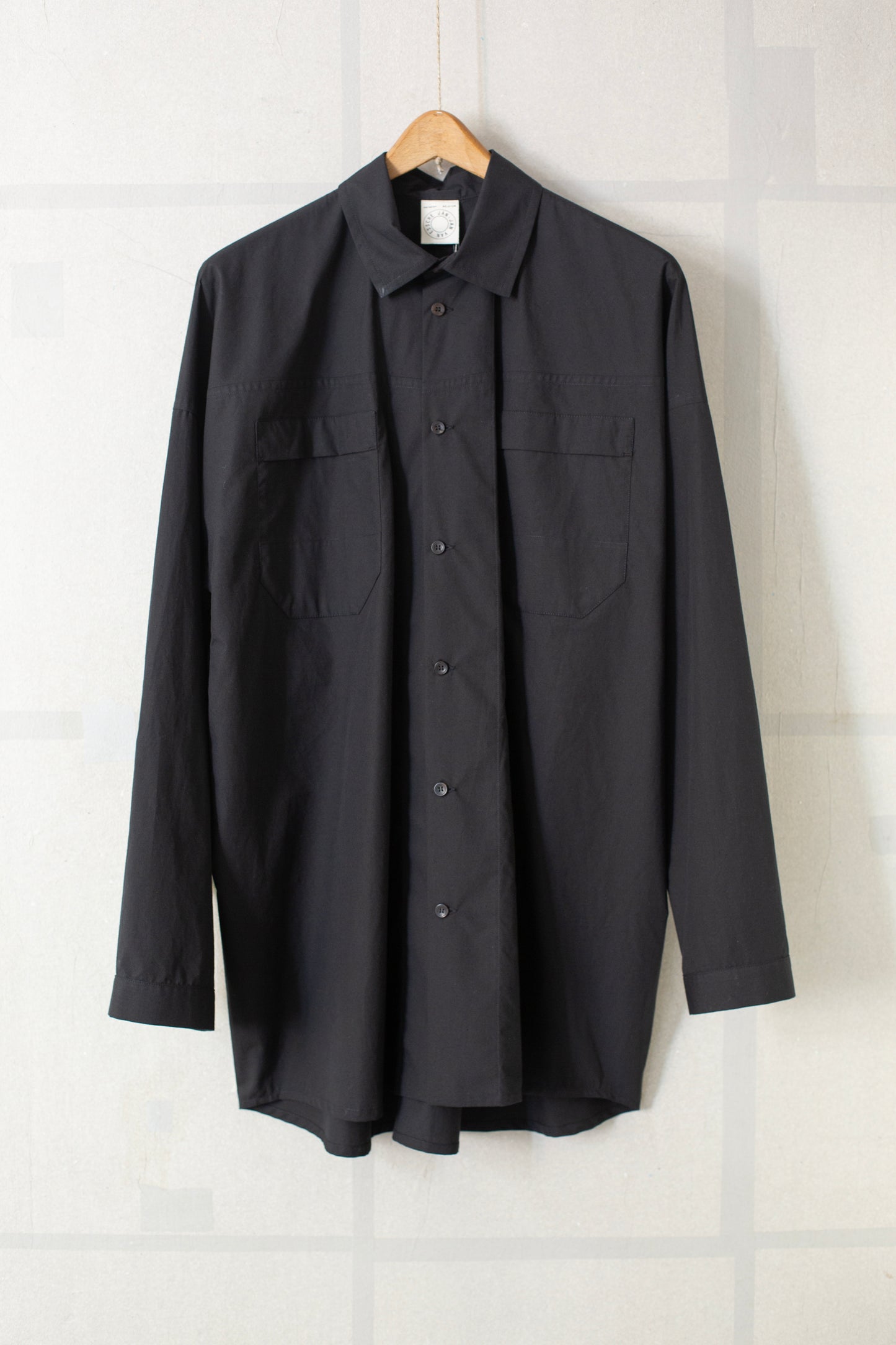 SHIRT#97 - BLACK COTTON HEMP POPLIN