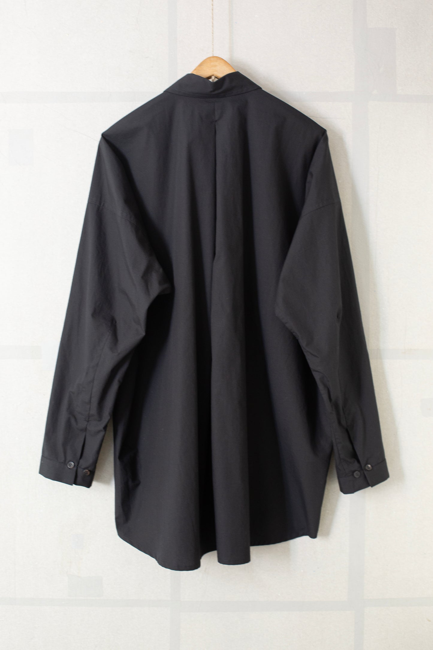 SHIRT#97 - BLACK COTTON HEMP POPLIN