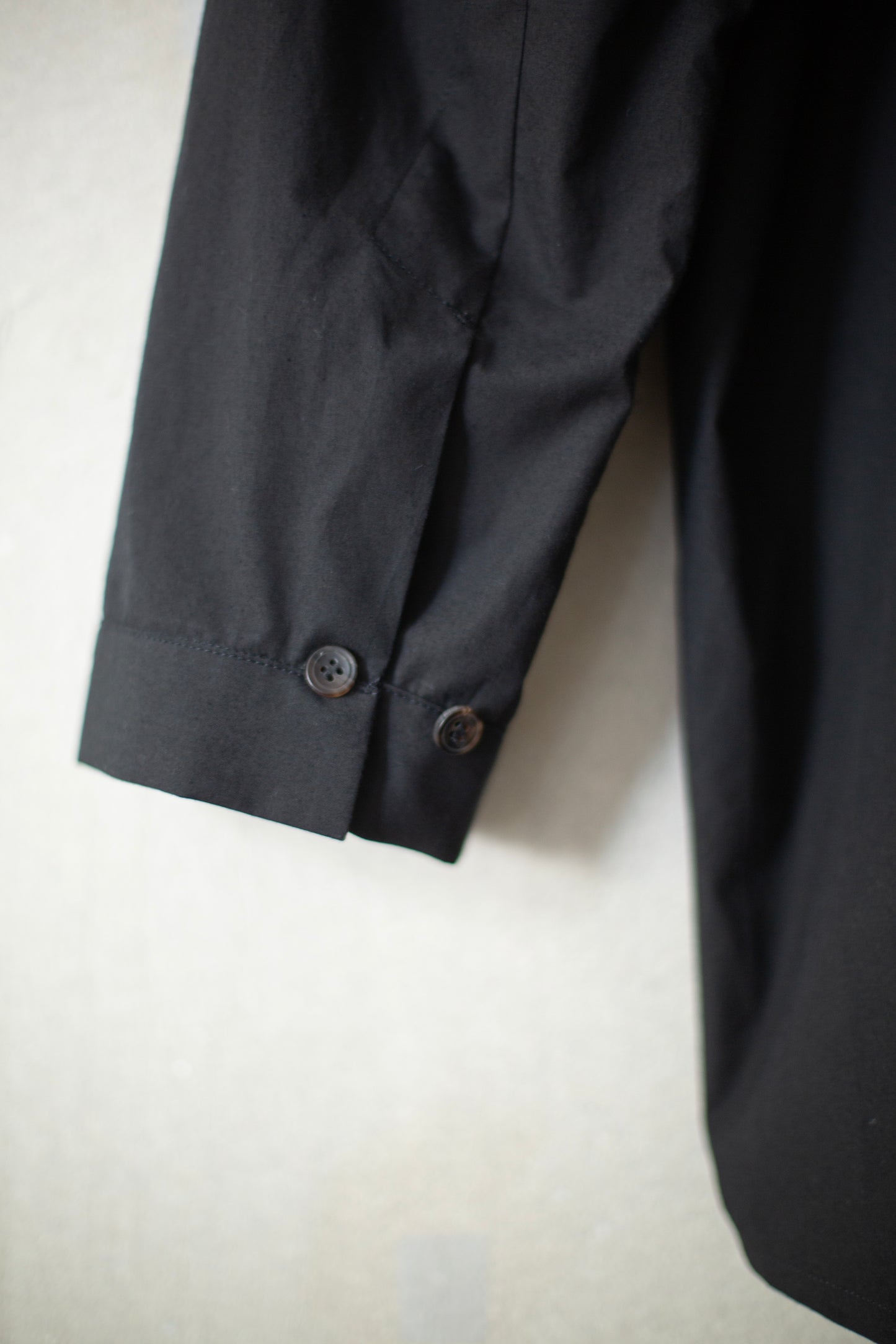 SHIRT#97 - BLACK COTTON HEMP POPLIN