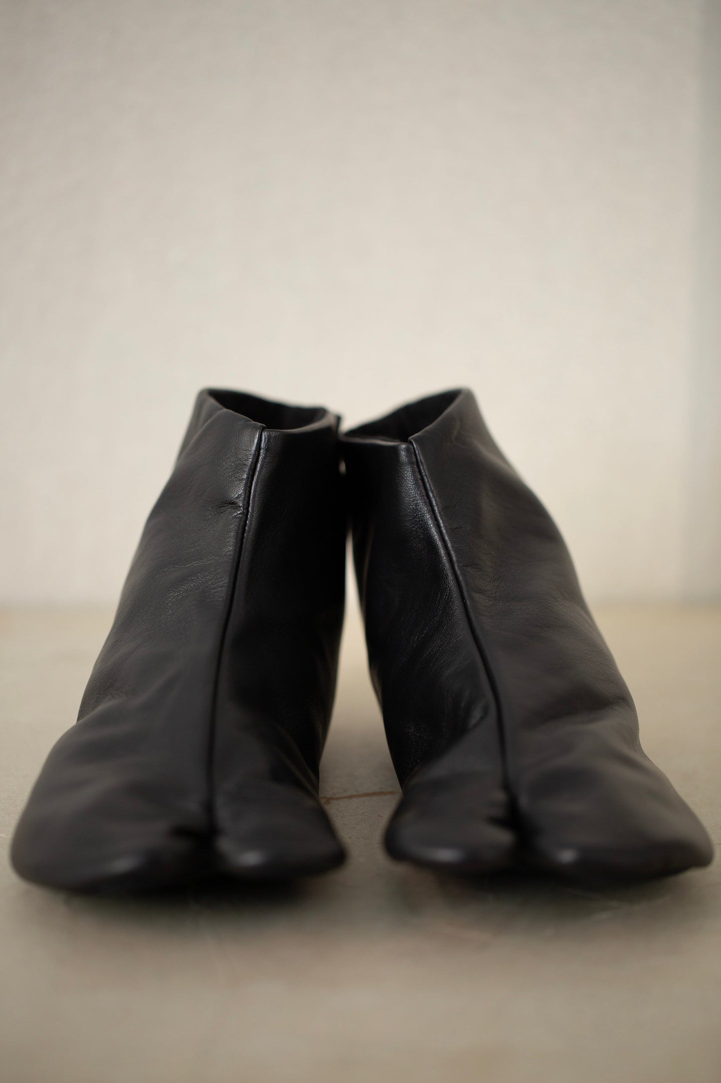 Black Leather Tabi Socks