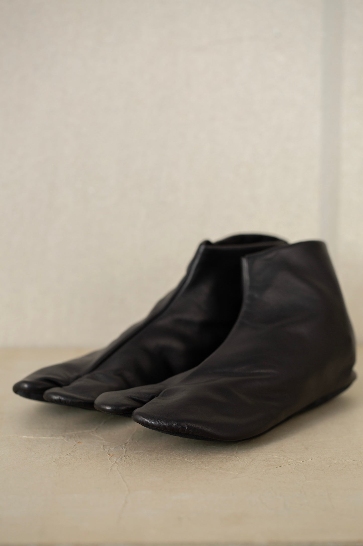 Black Leather Tabi Socks