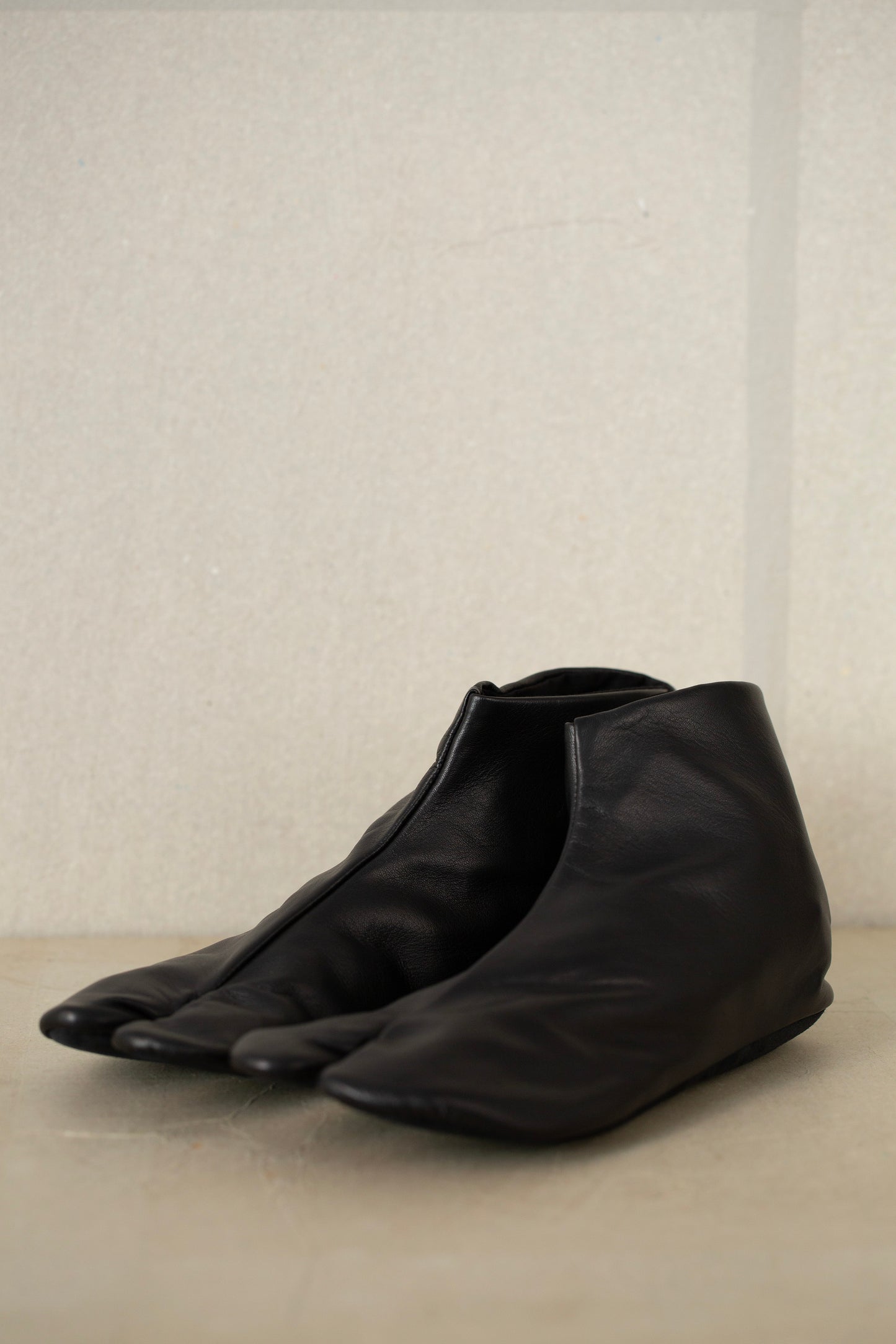Black Leather Tabi Socks