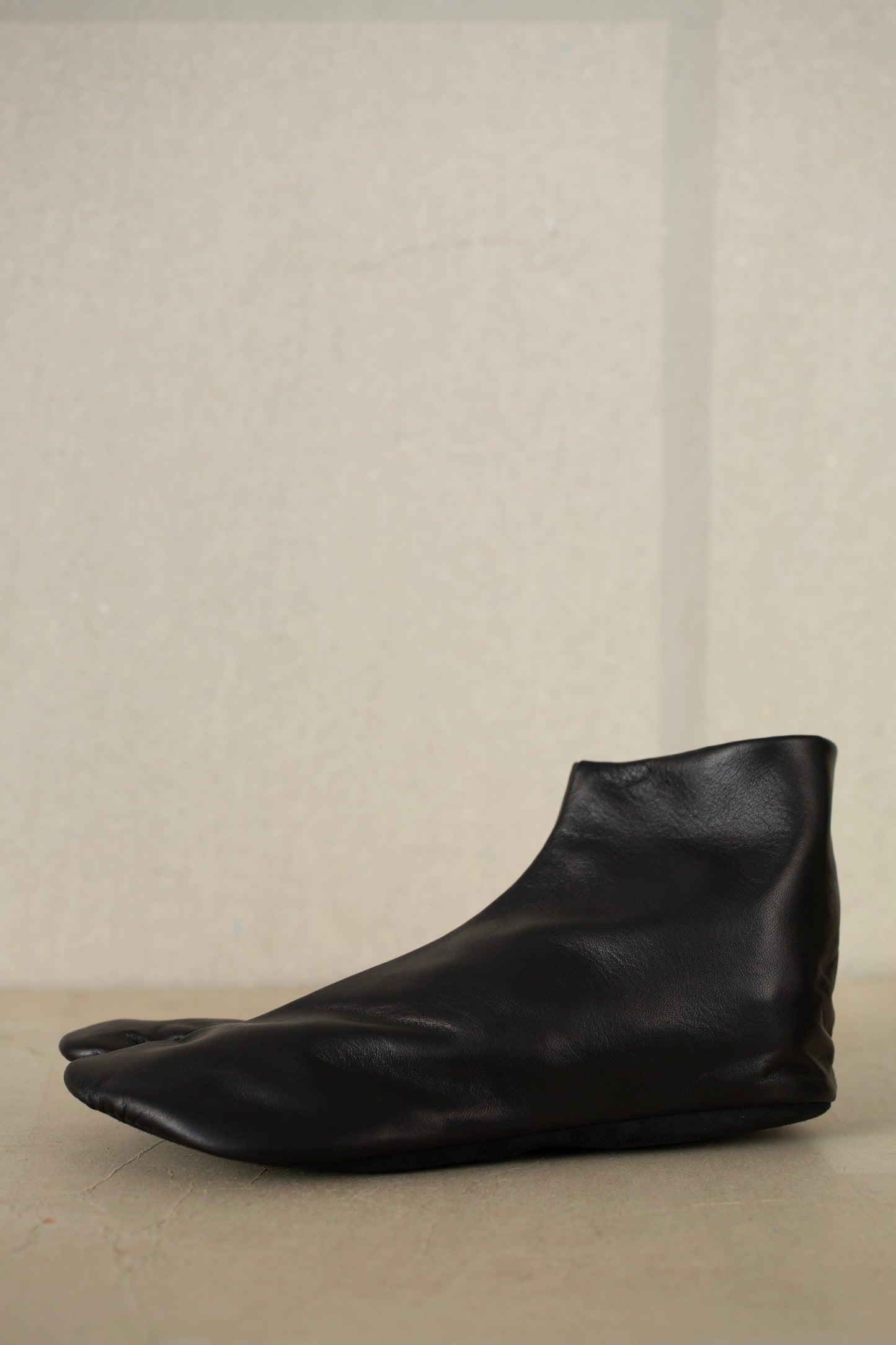 Black Leather Tabi Socks