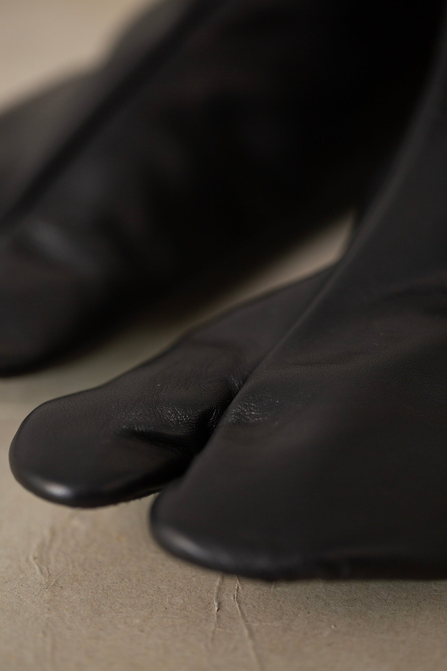 Black Leather Tabi Socks