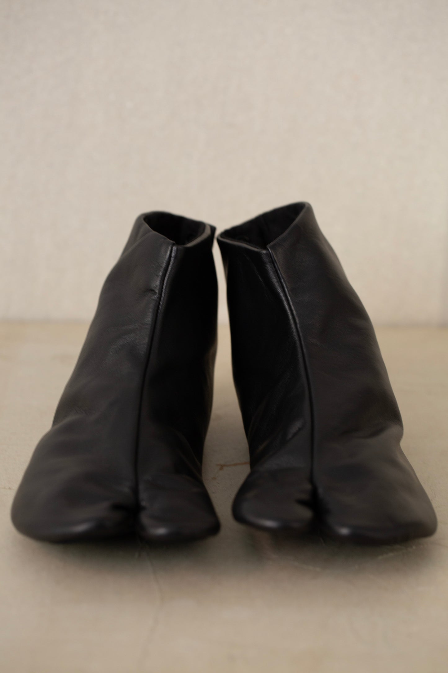 Black Leather Tabi Socks