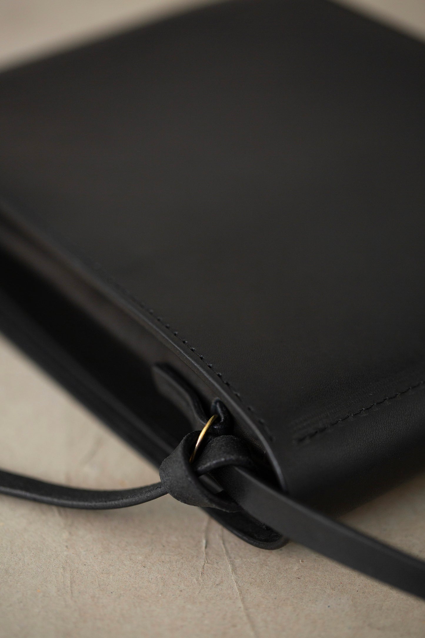 Black Leather Courier bag