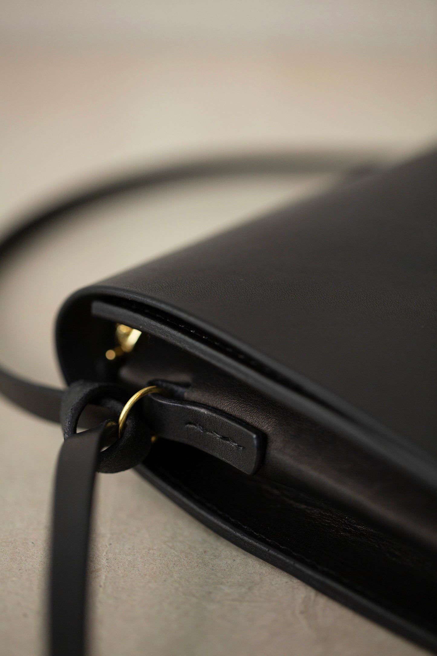 Black Leather Courier bag