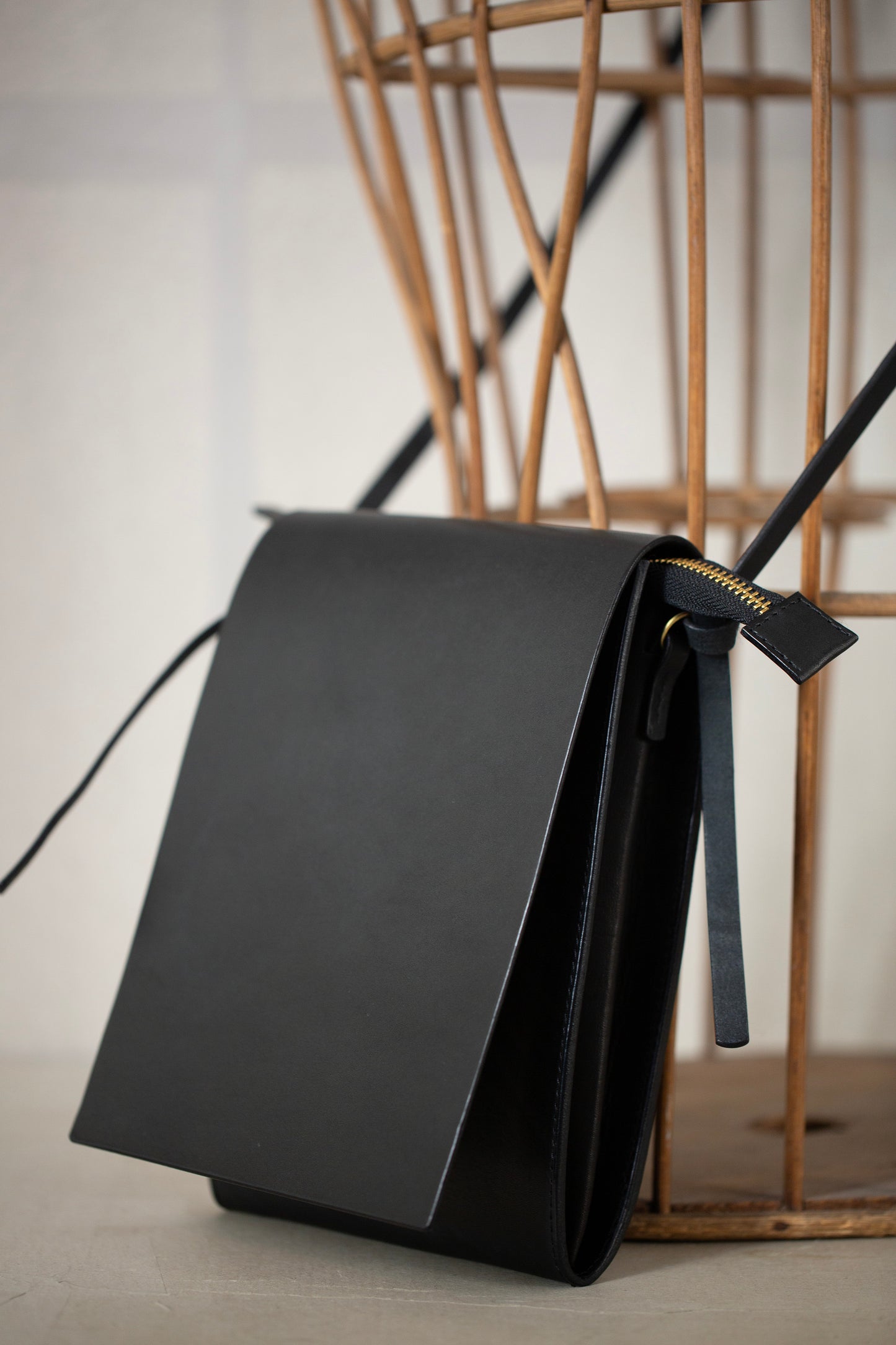 Black Leather Courier bag