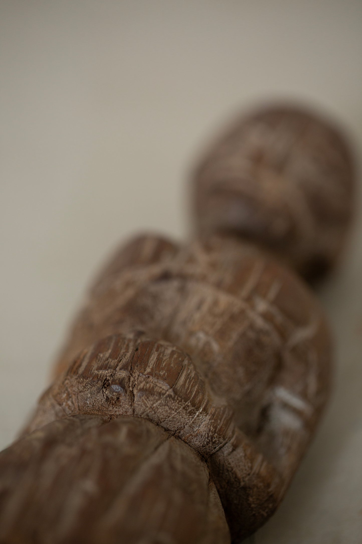 Handcarved wooden statue