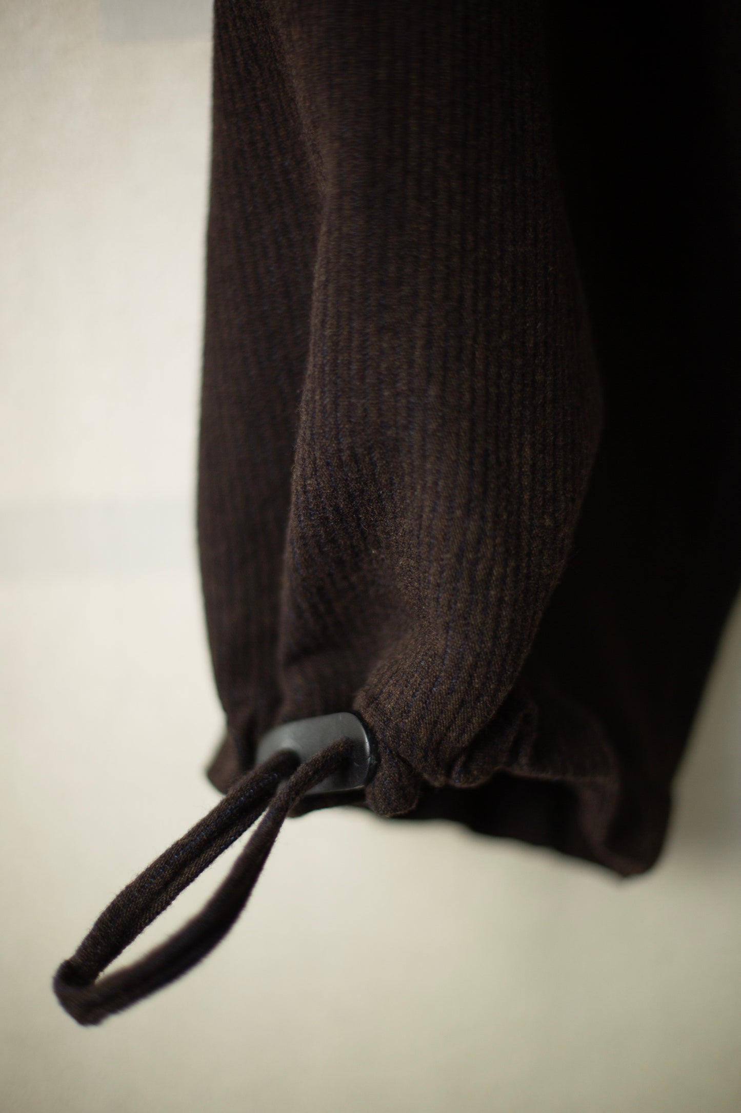 TROUSERS#89 - RIDGED LINEN WOOL EGGPLANT/INDIGO