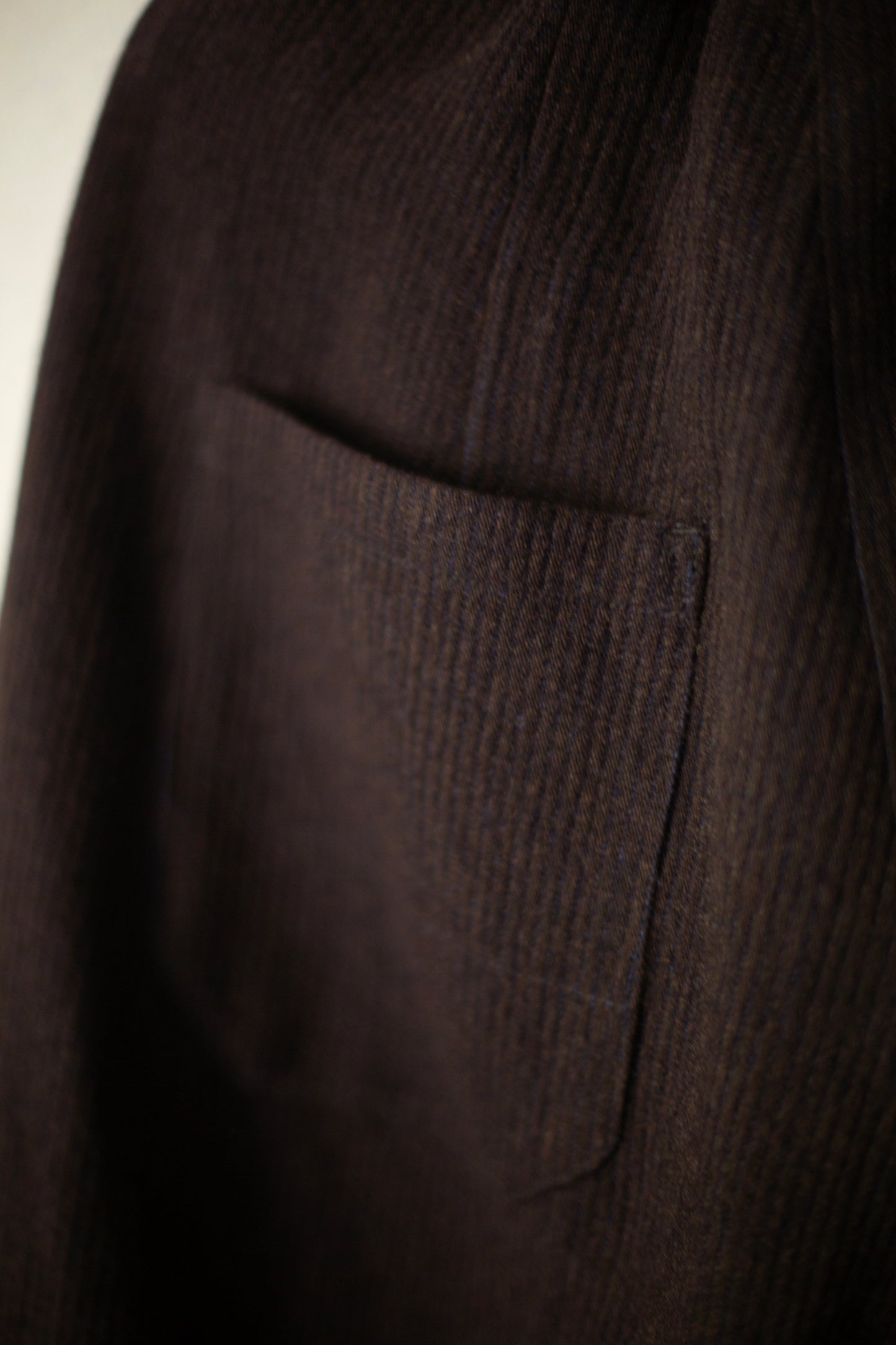 TROUSERS#89 - RIDGED LINEN WOOL EGGPLANT/INDIGO