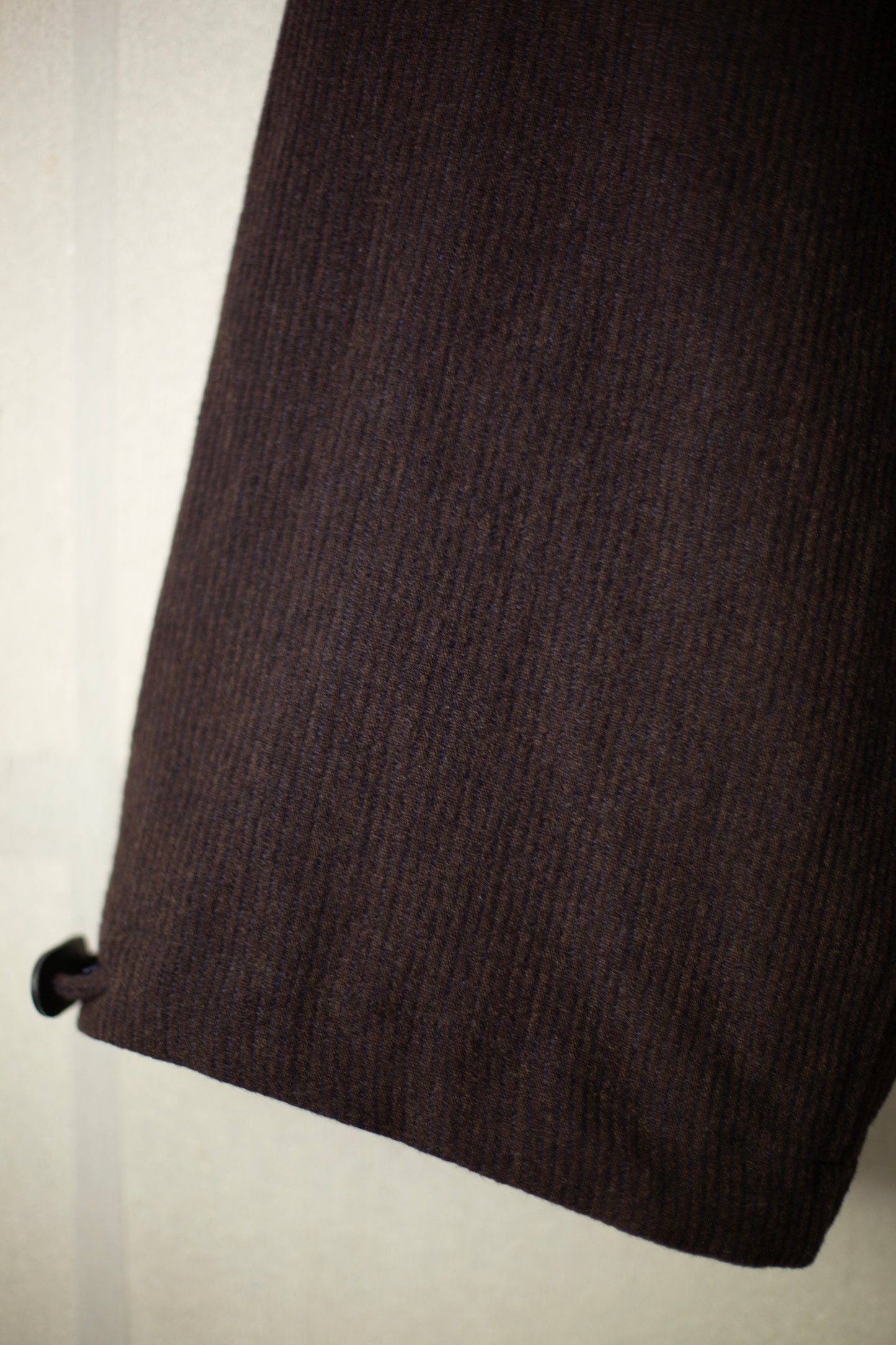 TROUSERS#89 - RIDGED LINEN WOOL EGGPLANT/INDIGO
