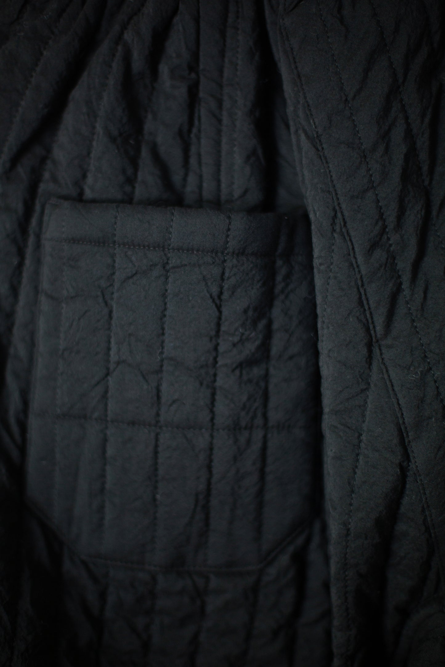 TROUSERS#89 - WOOL SILK CLOTH PADDED DEEP BLACK