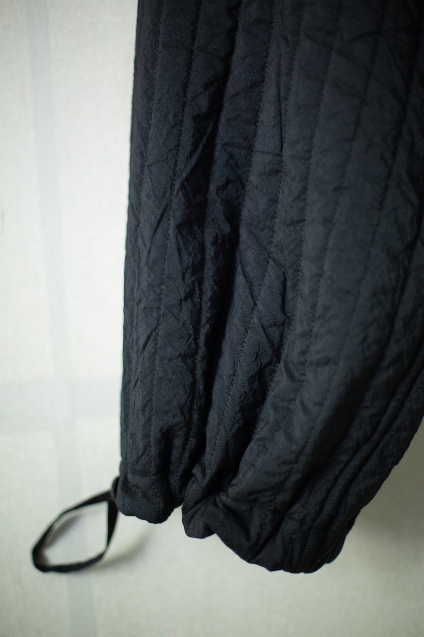 TROUSERS#89 - WOOL SILK CLOTH PADDED DEEP BLACK