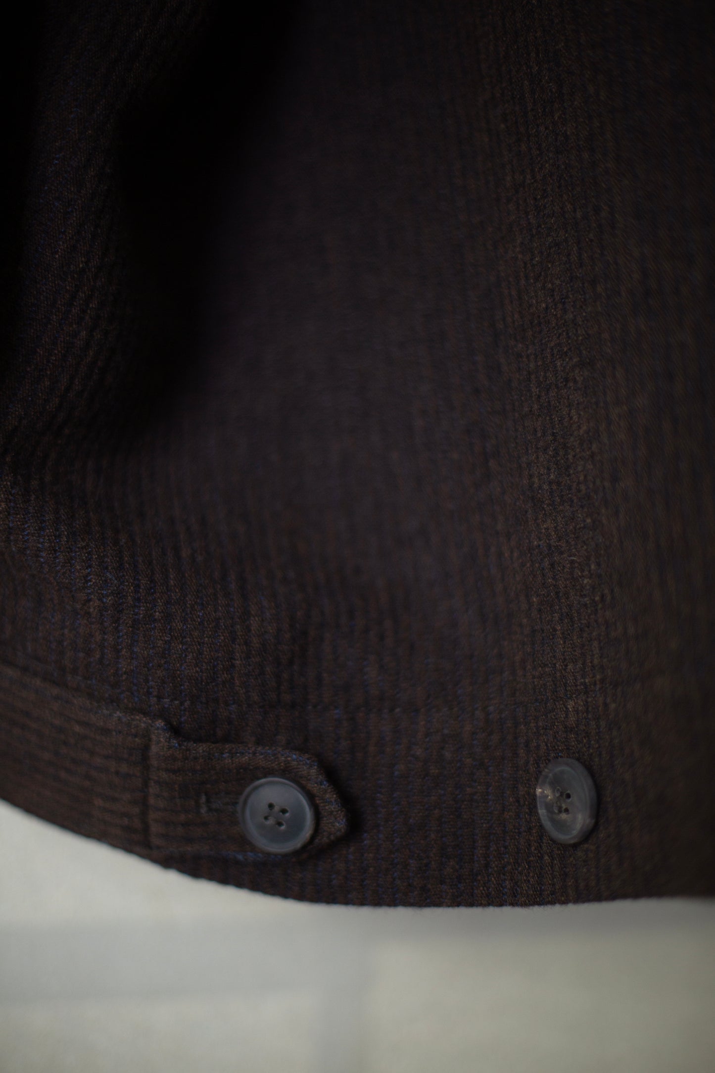 JACKET#61 - RIDGED LINEN WOOL EGGPLANT/INDIGO