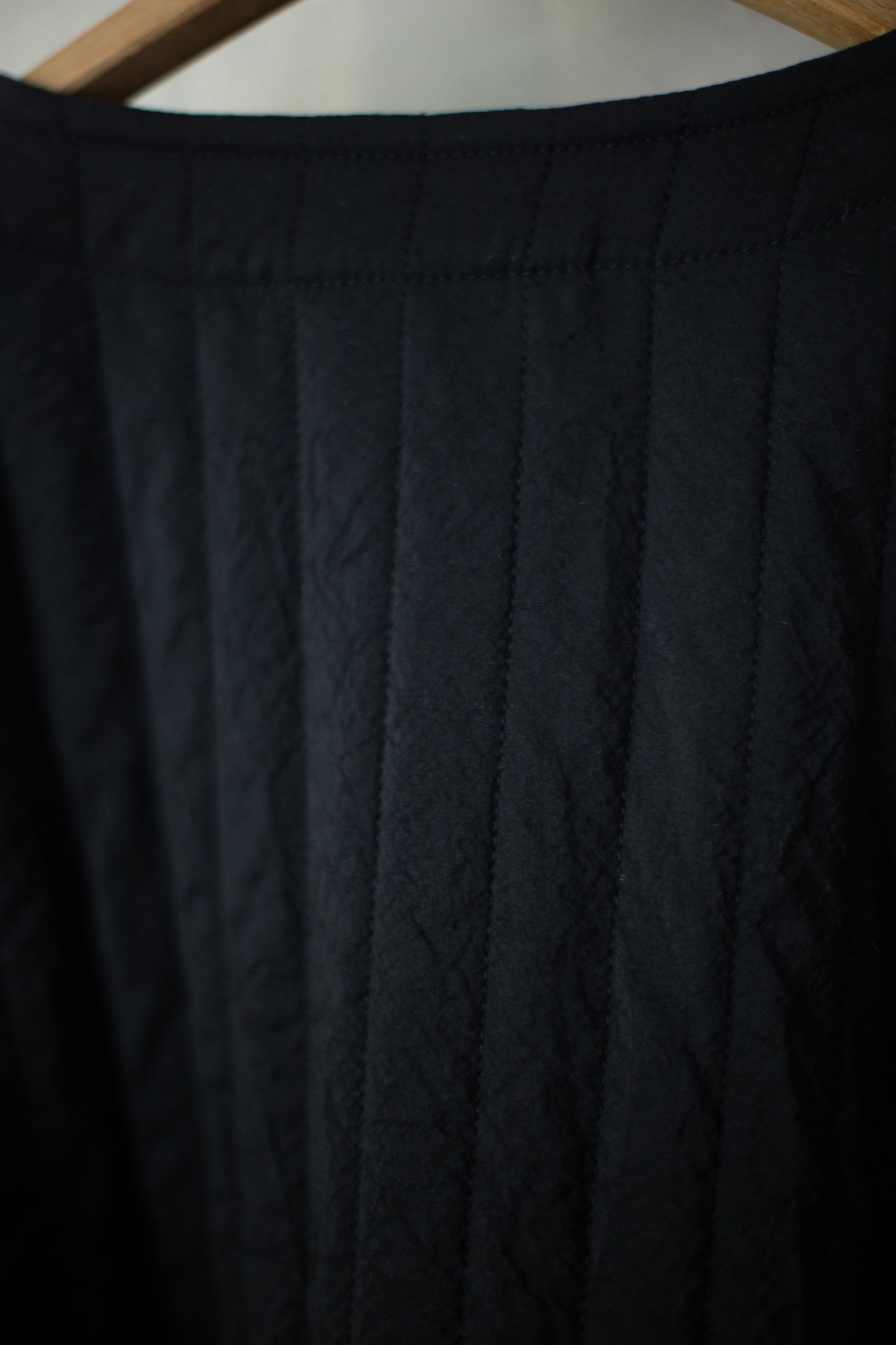 JACKET#62 - WOOL SILK CLOTH PADDED DEEP BLACK