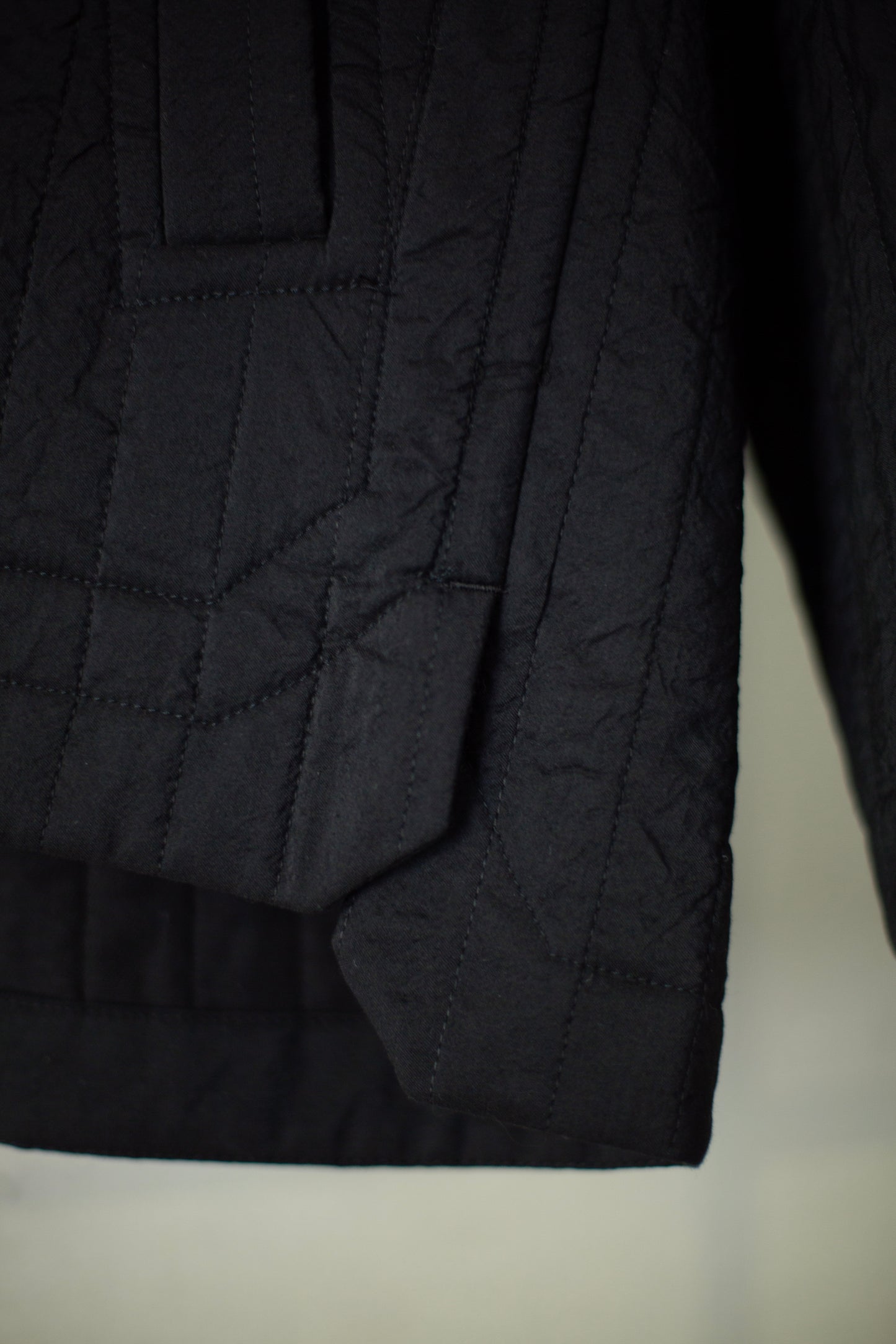 JACKET#62 - WOOL SILK CLOTH PADDED DEEP BLACK