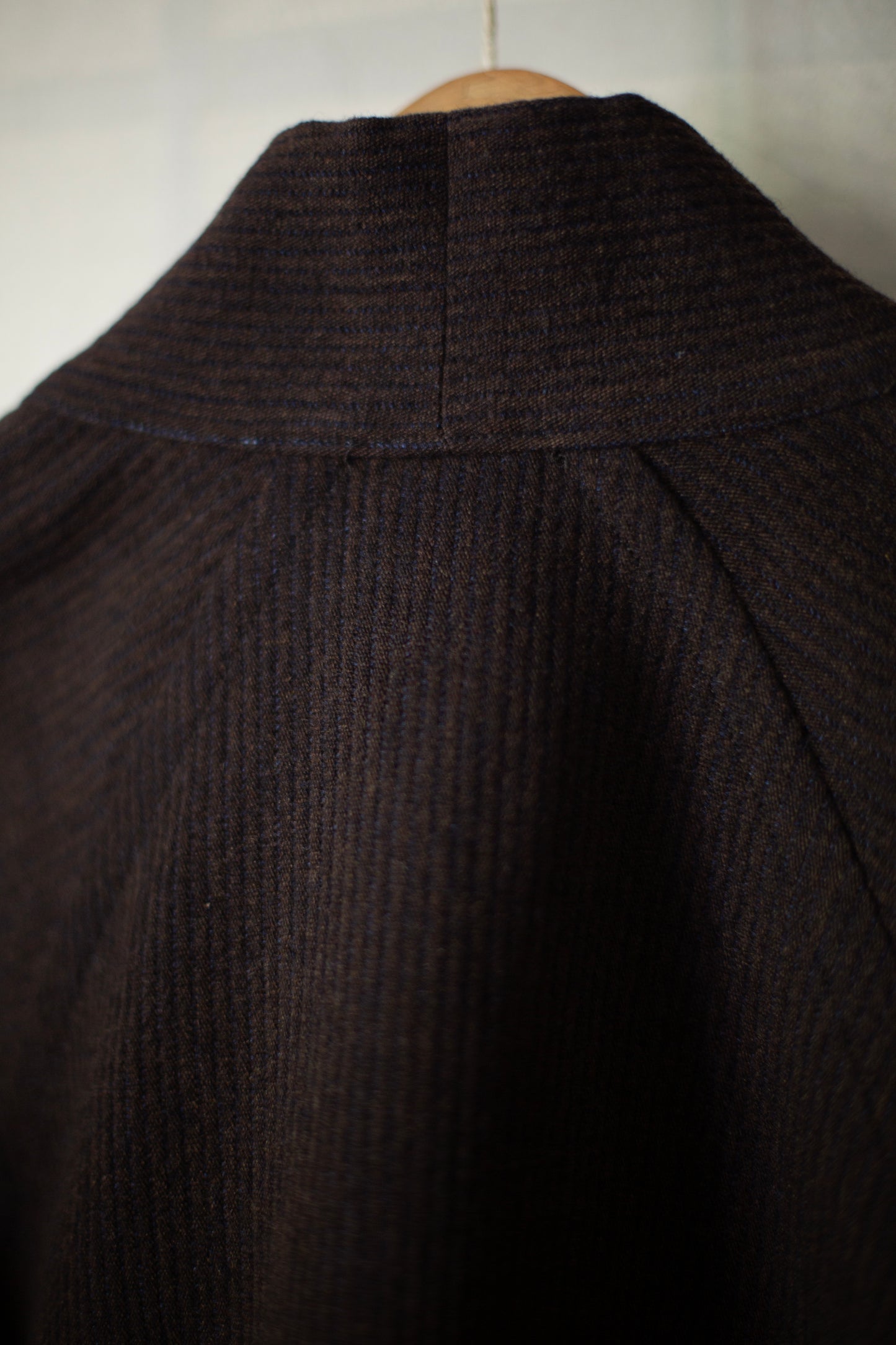 SWEAT#65 - RIDGED LINEN WOOL EGGPLANT/INDIGO