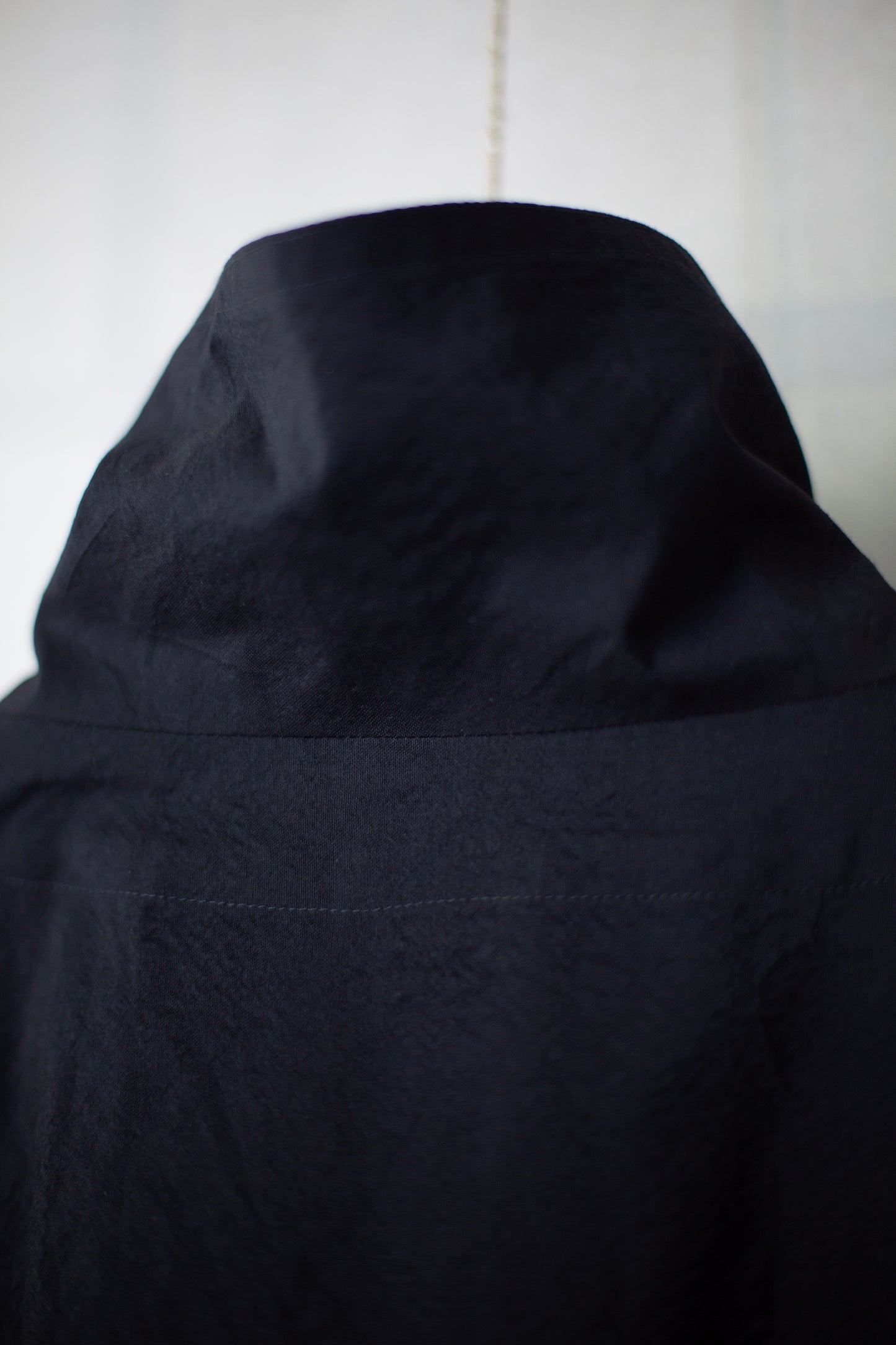 SHIRT#110 - WOOL SILK CLOTH DEEP BLACK